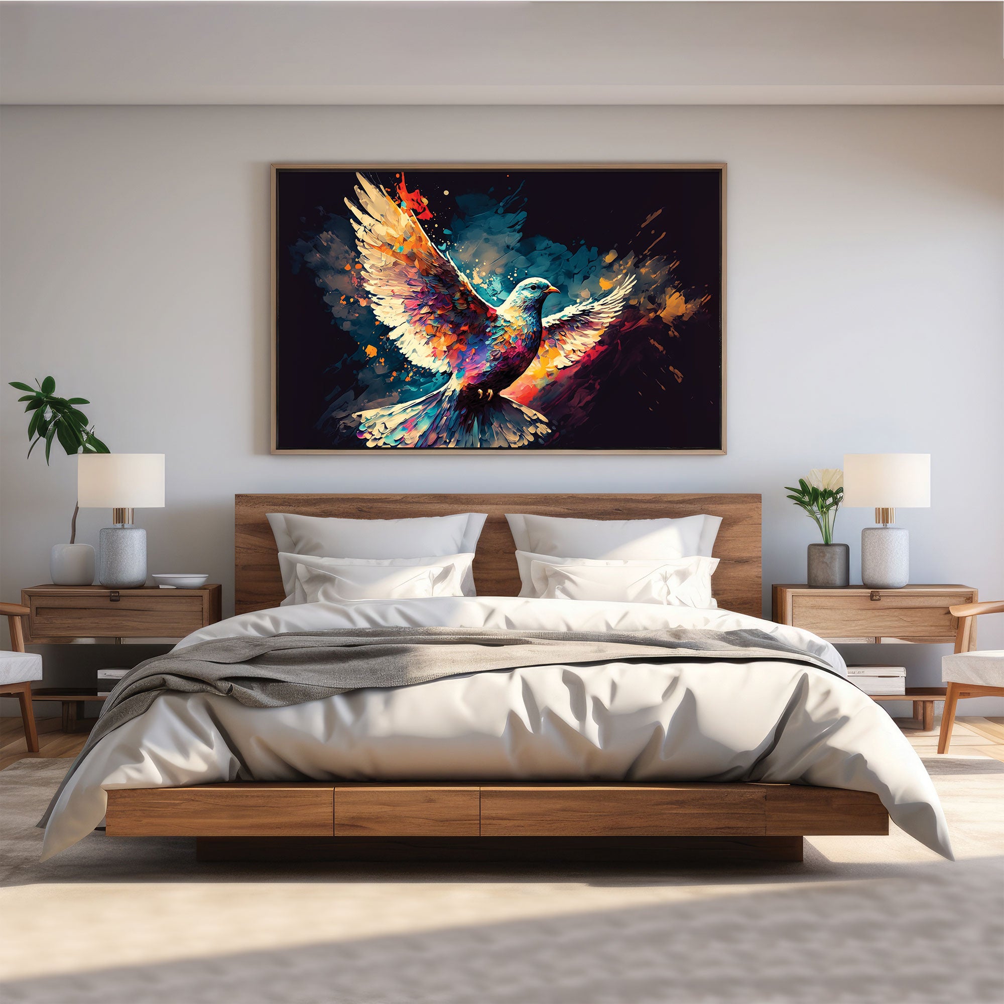 PigeonAbstract Canvas painting with frame Big Size Wall Art for living room,Bedroom,Drawing room,Hotels