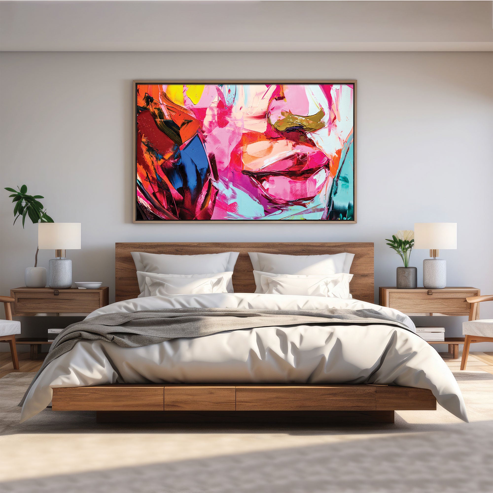 Women faceAbstract Canvas painting with frame Big Size Wall Art for living room,Bedroom,Drawing room,Hotels