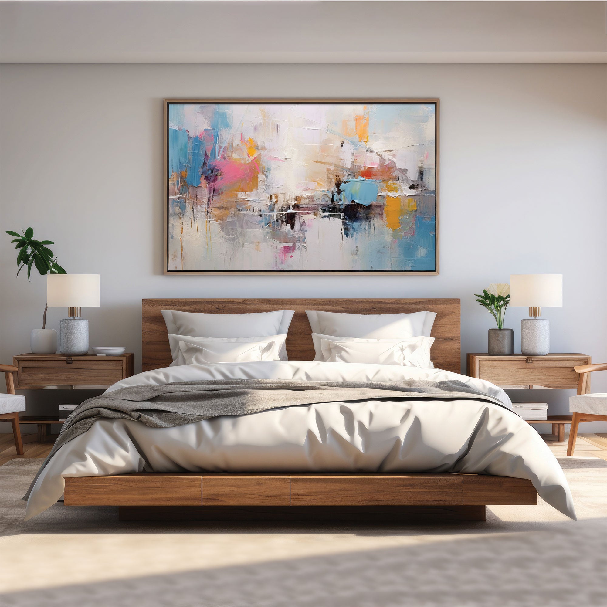 Modern Abstract Canvas painting with frame Big Size Wall Art for living room,Bedroom,Drawing room,Hotels