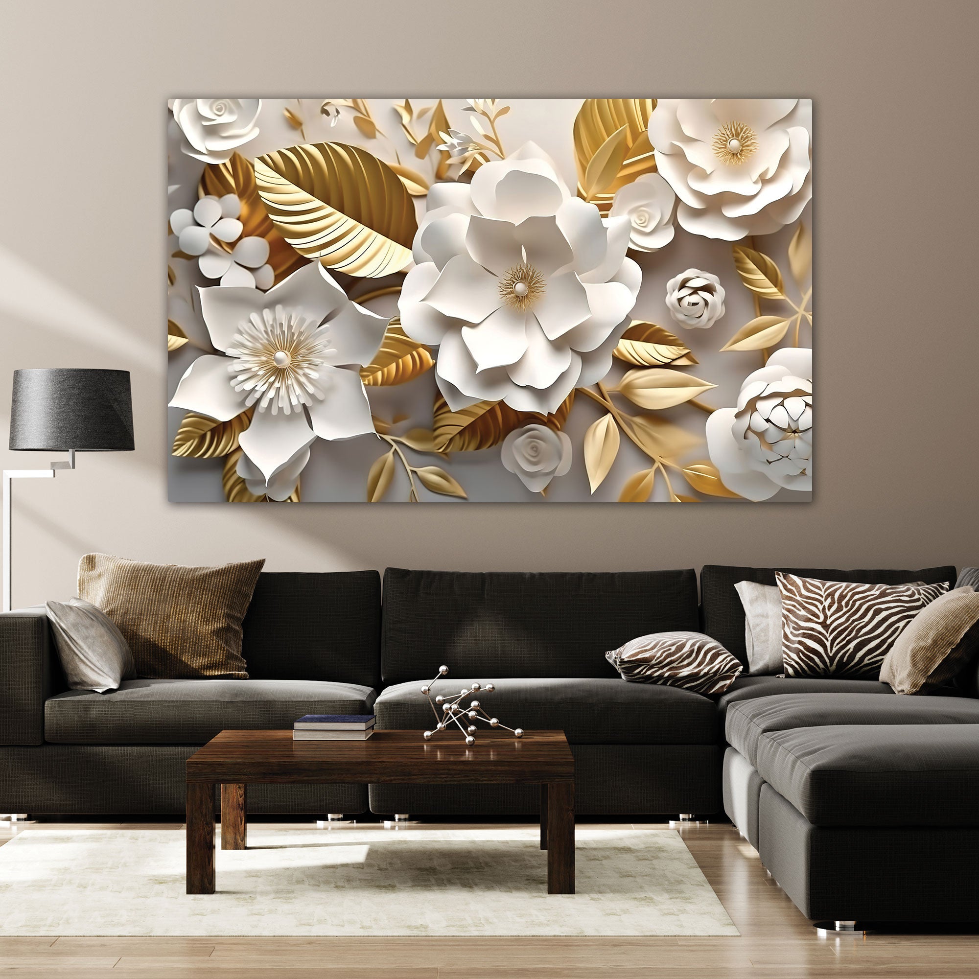 Colour flower Canvas painting with frame Big Size Wall Art for living room,Bedroom,Drawing room,Hotels