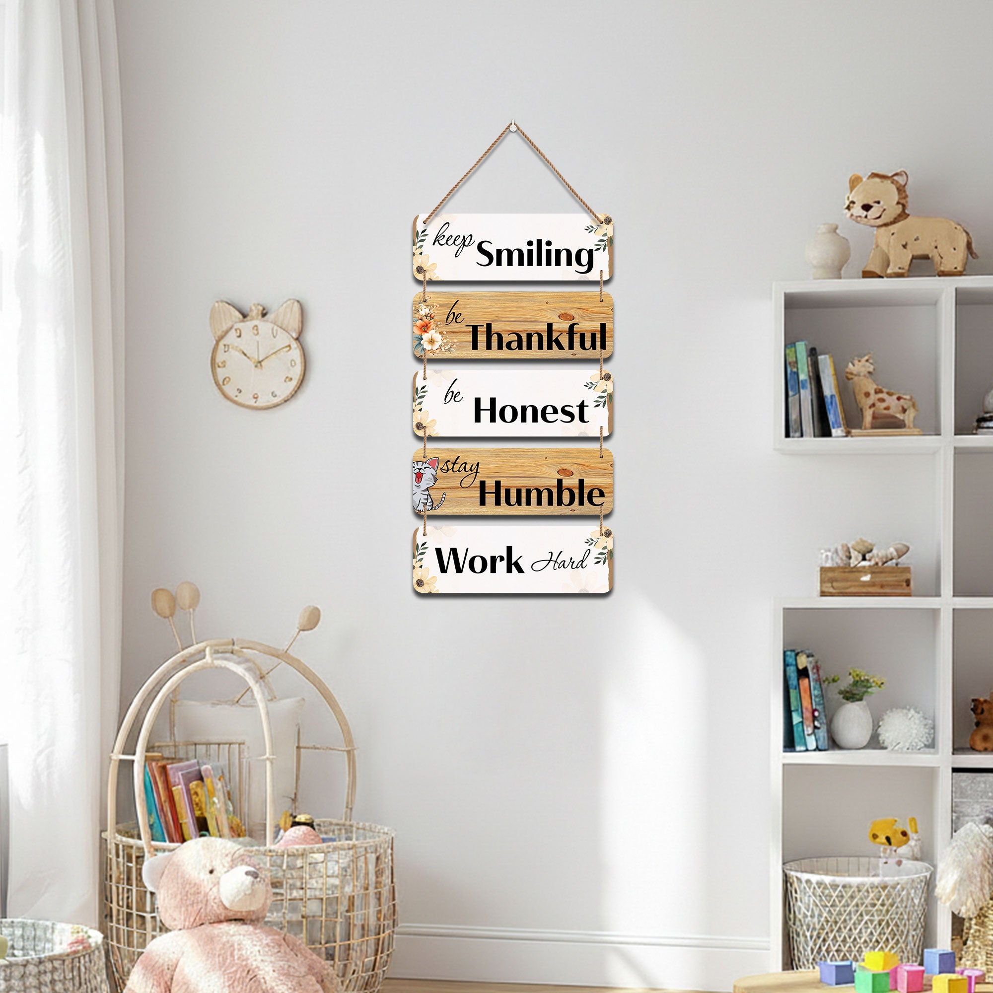 The Castle Decor Motivational Wall Hanging Decor | Positive Quotes Wooden MDF Wall Plates | Home Office Wall Art for Study, Living Room (12x24 Inches)