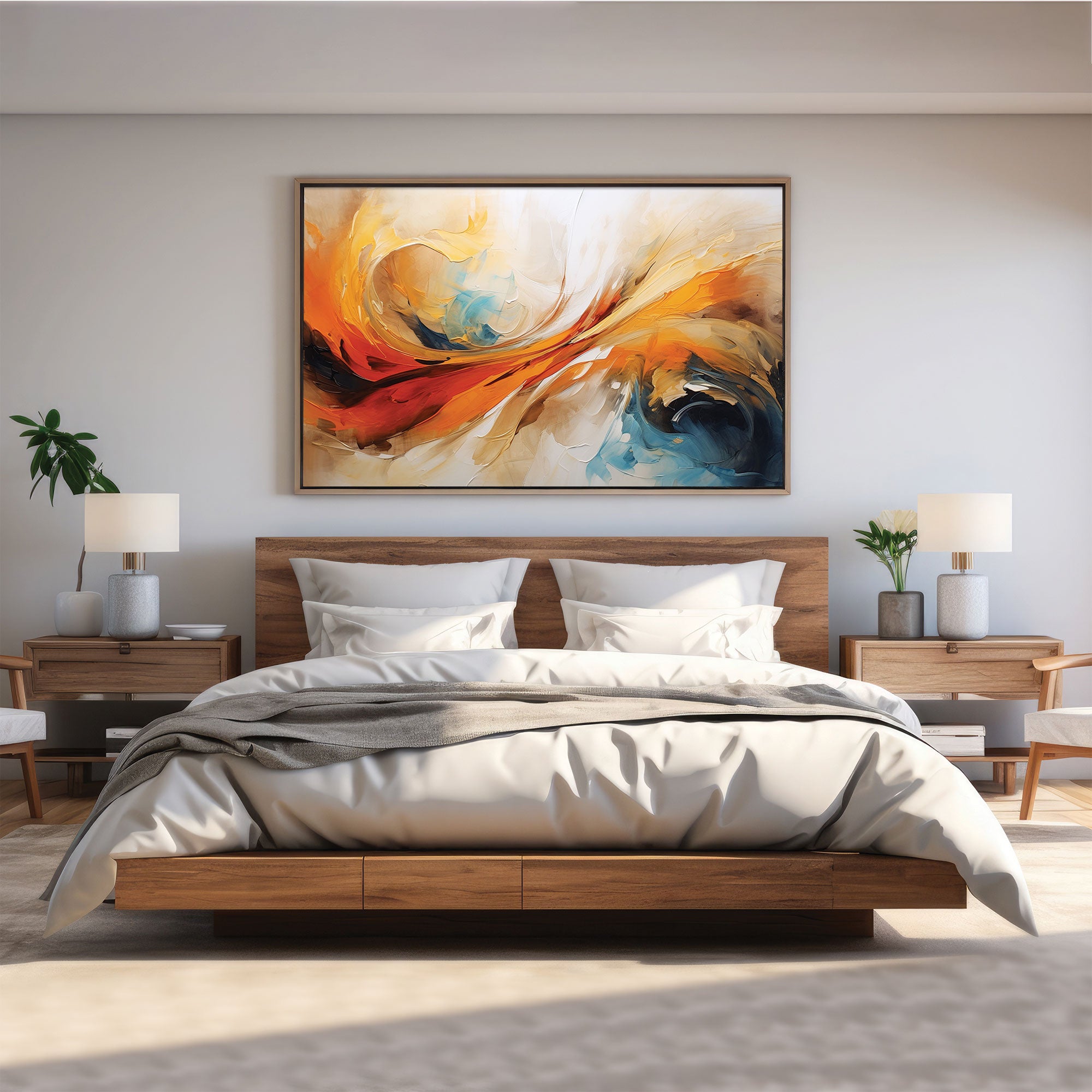 Abstract Canvas painting with frame Big Size Wall Art for living room,Bedroom,Drawing room,Hotels