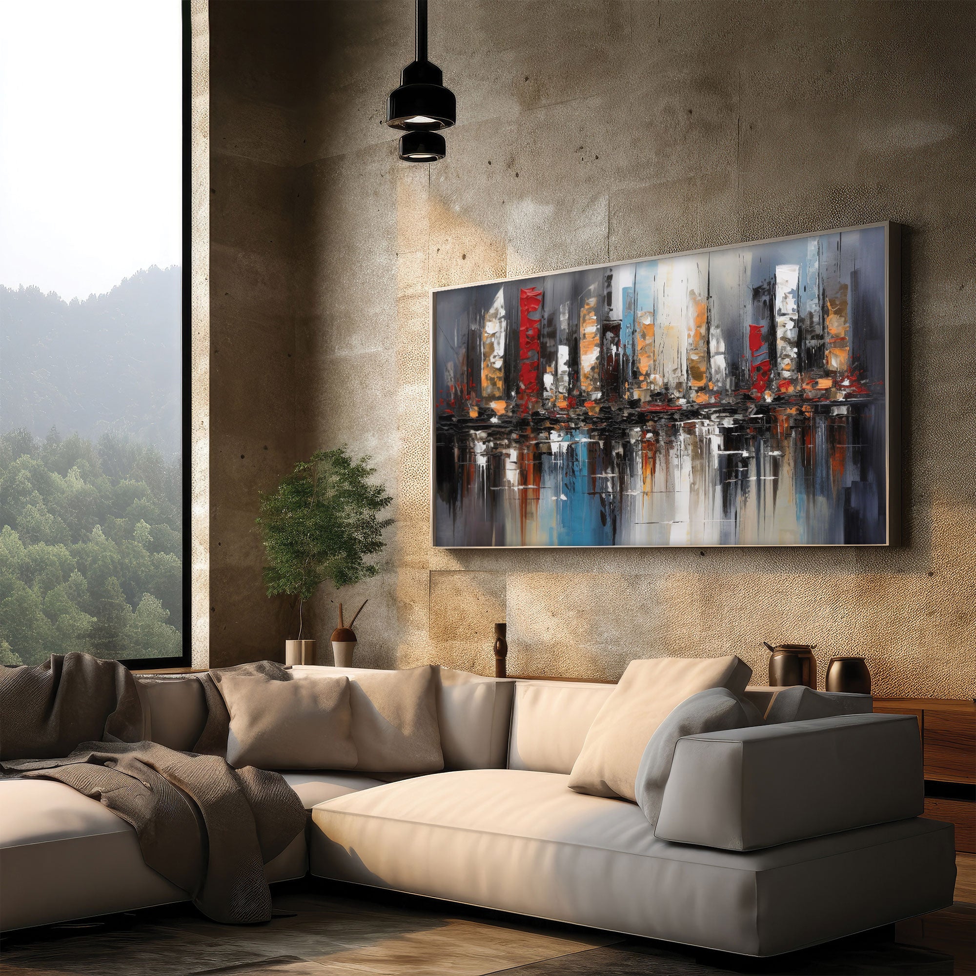 ModernAbstract Canvas painting with frame Big Size Wall Art for living room,Bedroom,Drawing room,Hotels