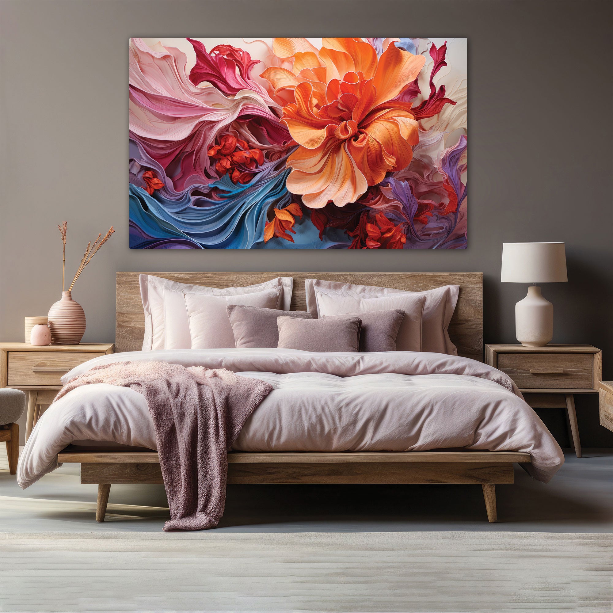 Modern Abstract Canvas painting with frame Big Size Wall Art for living room, Bedroom,Drawing room,Hotels