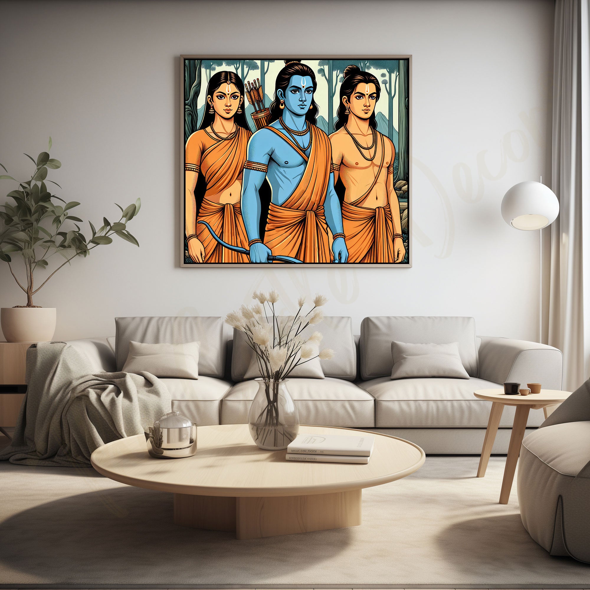 Lord Ram painting with frame Big Size Wall Art for living room,Bedroom,Drawing room,Hotels