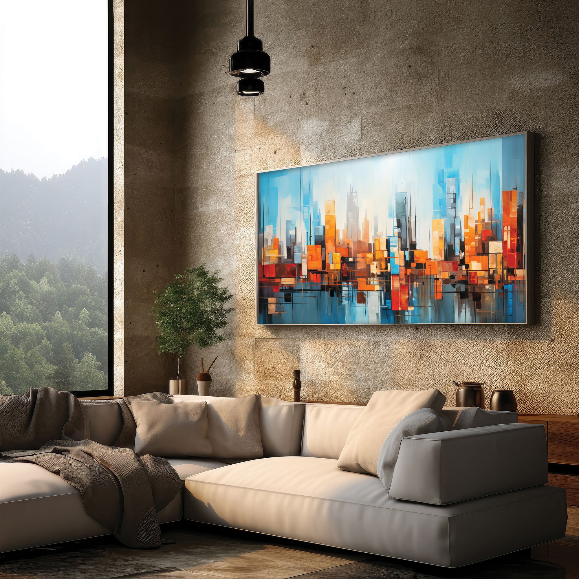 Multi colour Canvas painting with frame Big Size Wall Art for living room,Bedroom,Drawing room,Hotels