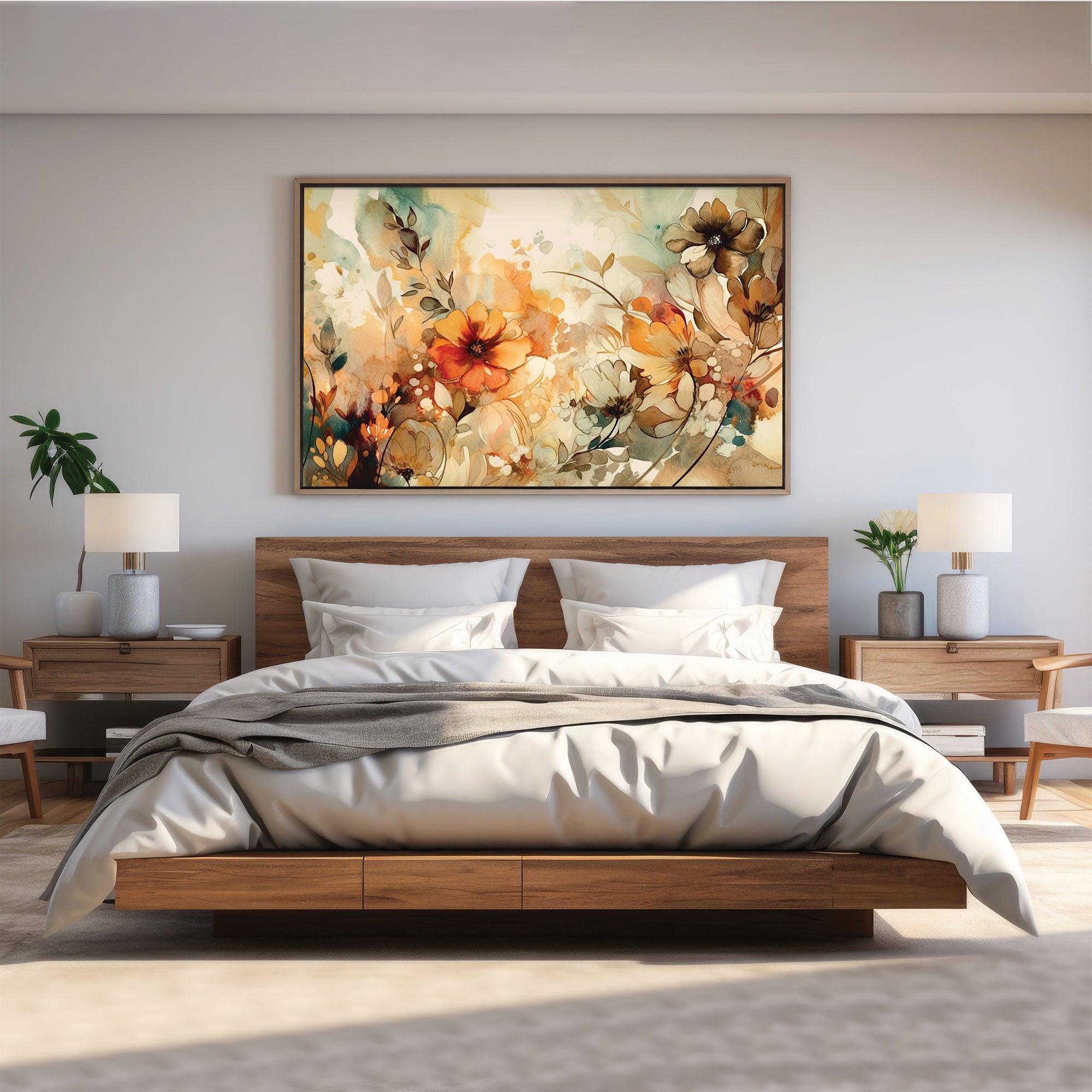 Multicolor flower Canvas painting with frame Big Size Wall Art for living room,Bedroom,Drawing room,Hotels