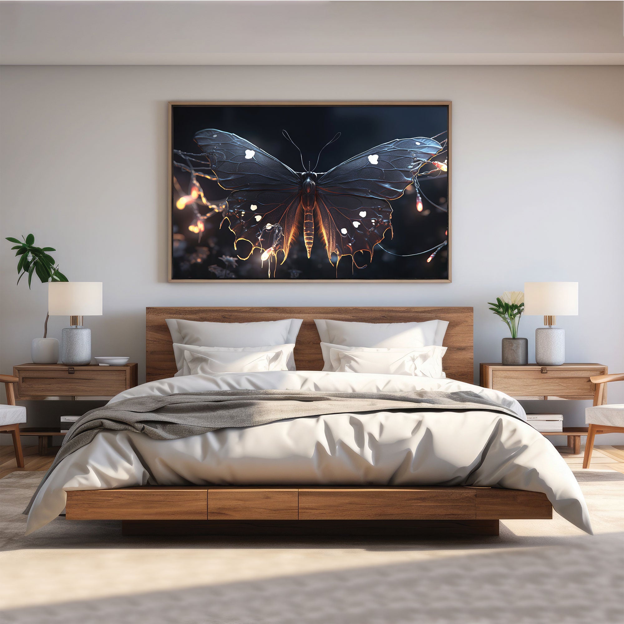 Butterfly Abstract Canvas painting with frame Big Size Wall Art for living room,Bedroom,Drawing room,Hotels