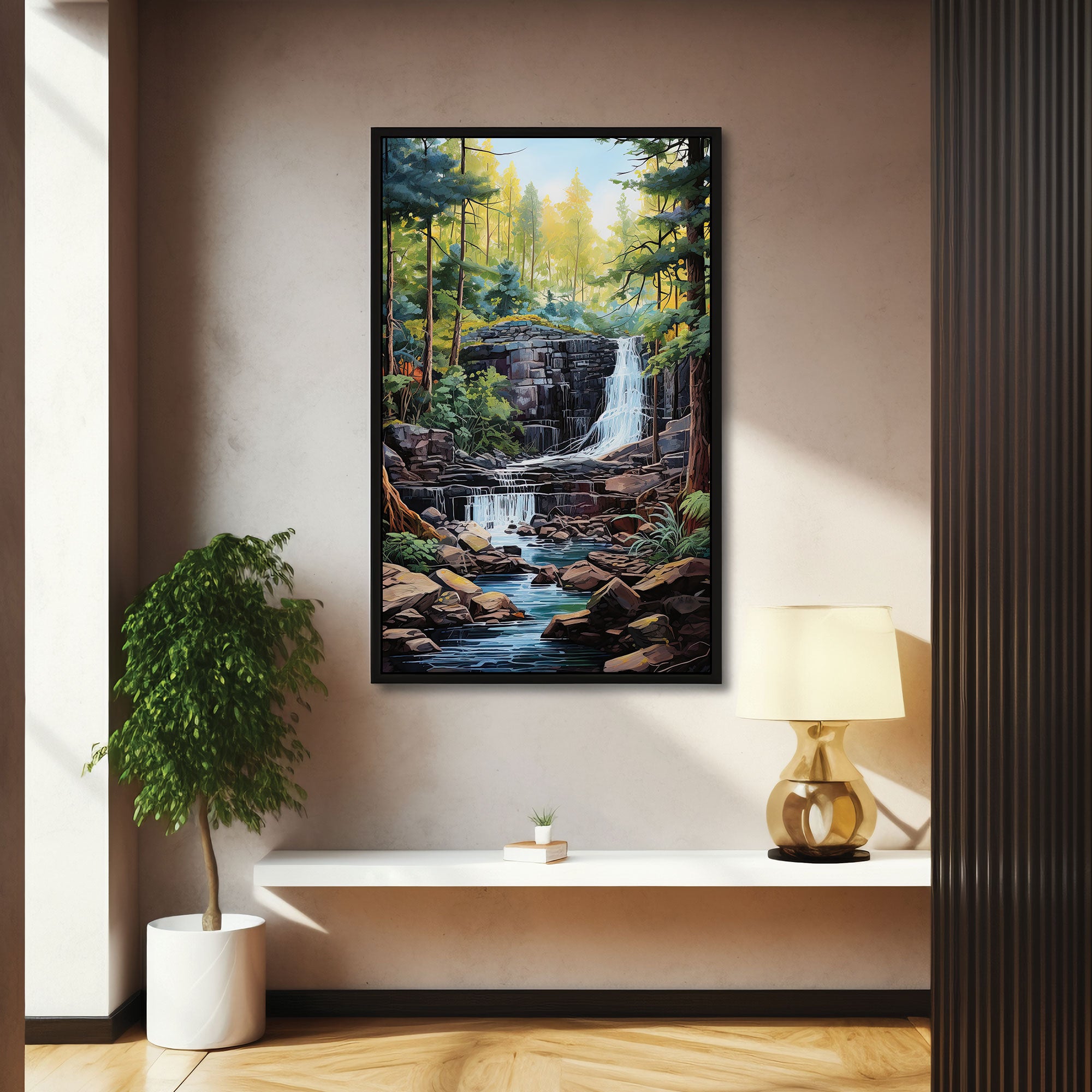 The Castle city natureAbstract Canvas painting with frame Big Size Wall Art for living room,Bedroom,Drawing room,Hotels
