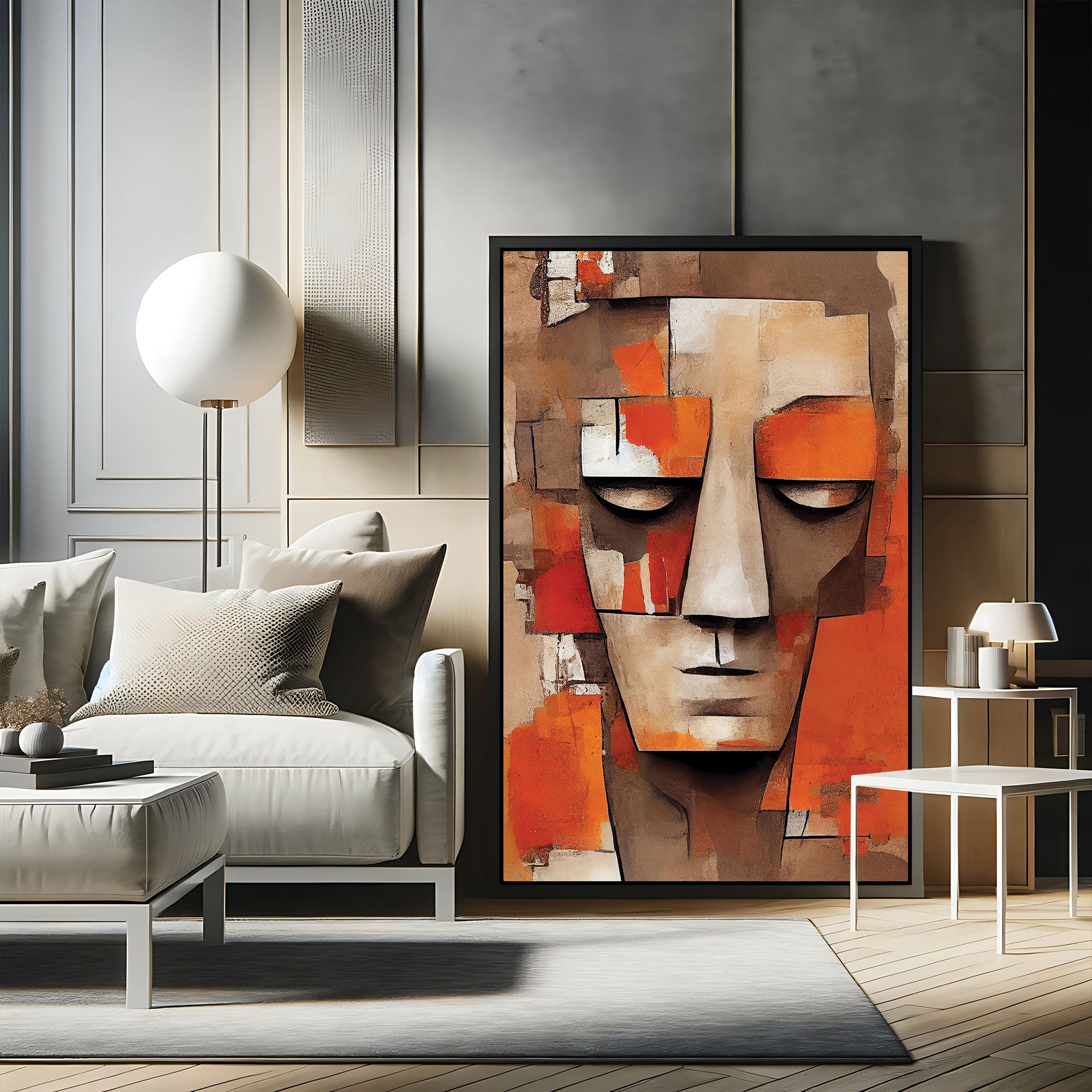 FaceAbstract Canvas painting with frame Big Size Wall Art for living room,Bedroom,Drawing room,Hotels