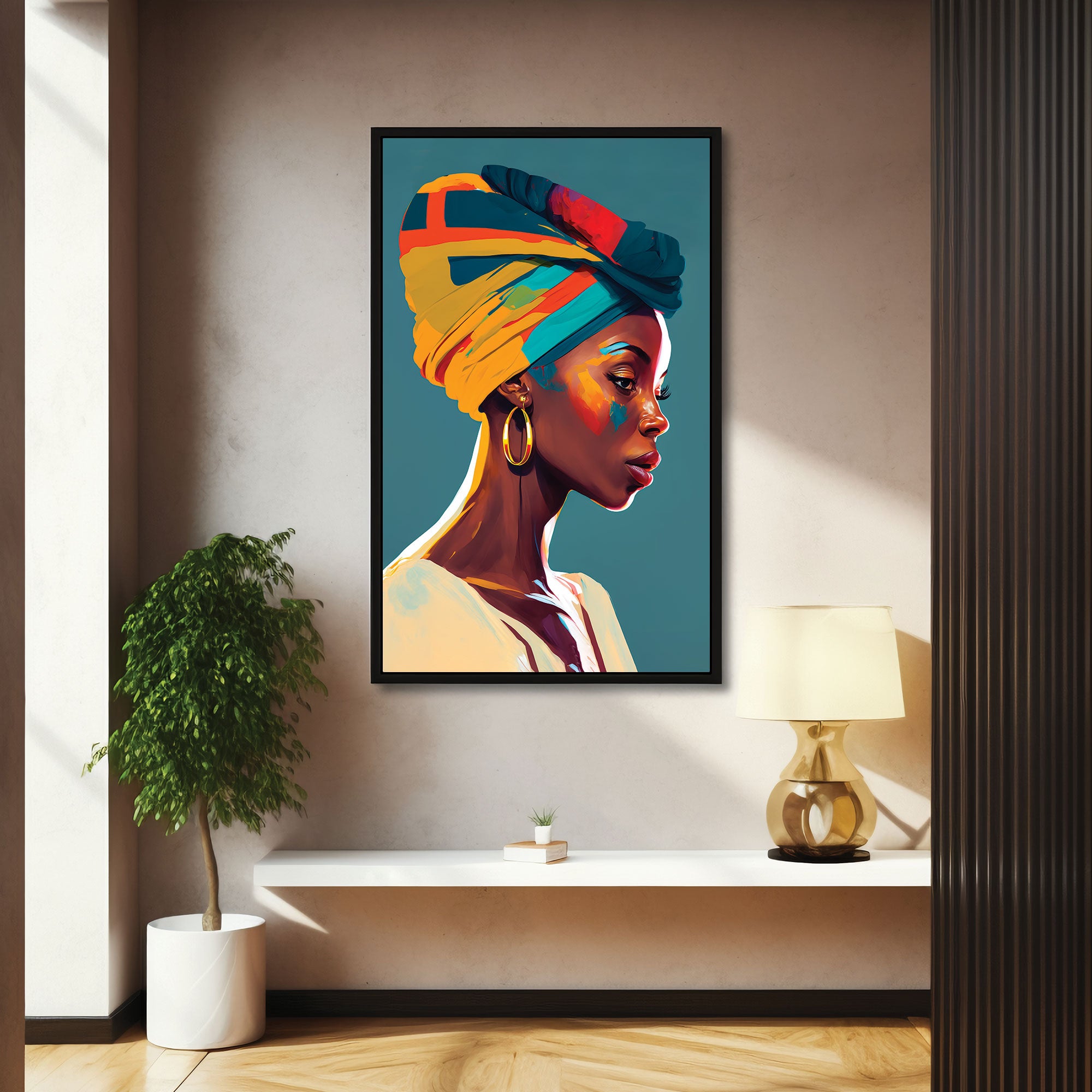 Women faceAbstract Canvas painting with frame Big Size Wall Art for living room,Bedroom,Drawing room,Hotels