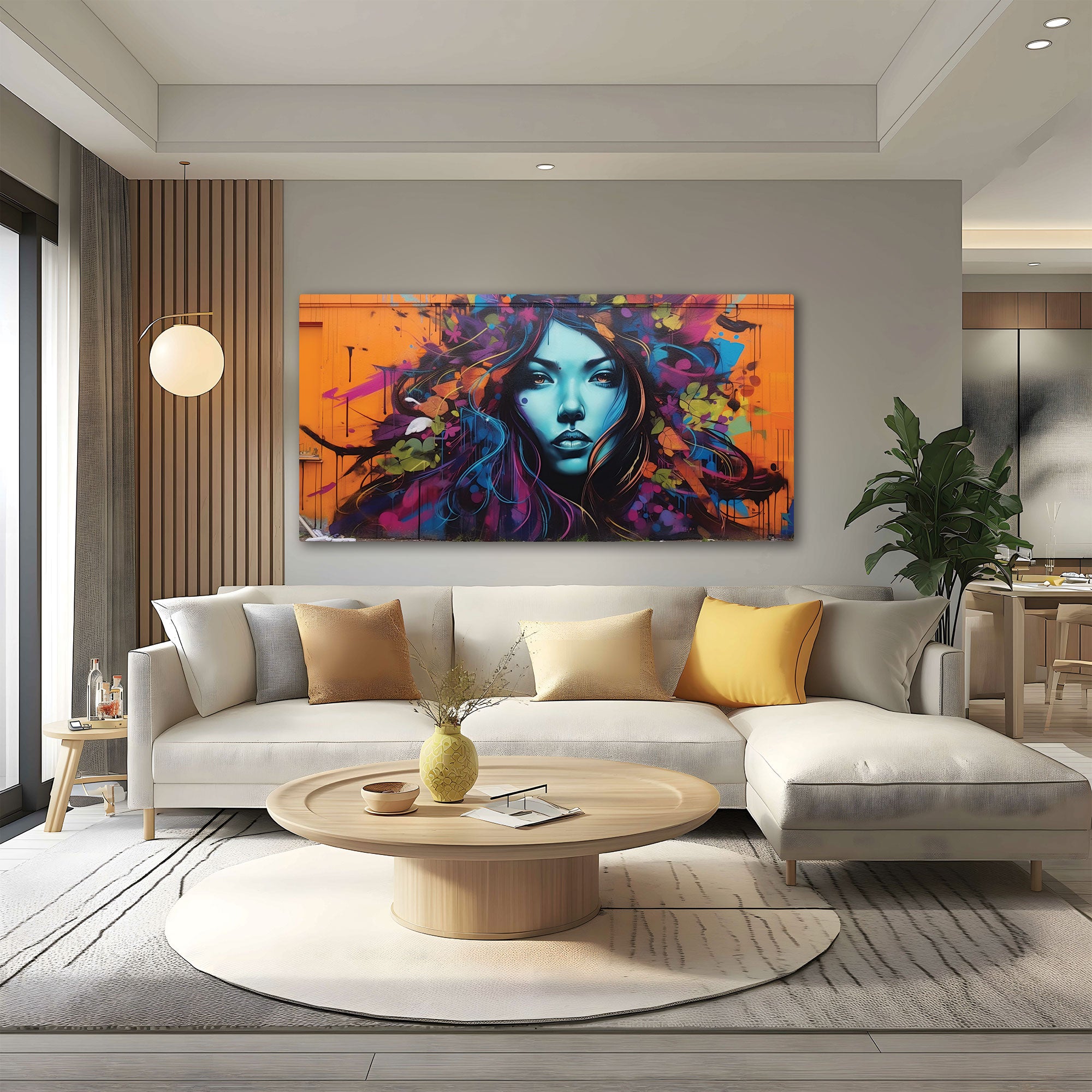 Modern WomenAbstract Canvas painting with frame Big Size Wall Art for living room,Bedroom,Drawing room,Hotels