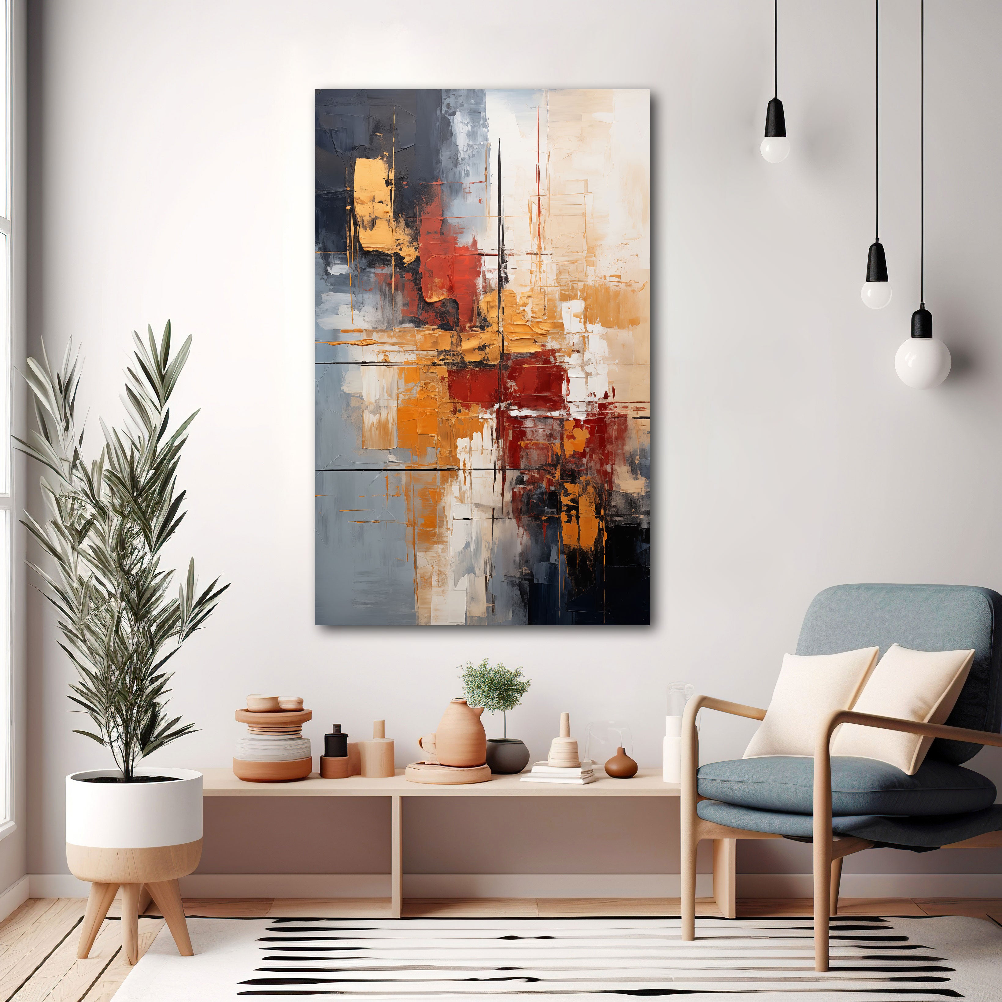 Multi colourAbstract Canvas painting with frame Big Size Wall Art for living room,Bedroom,Drawing room,Hotels