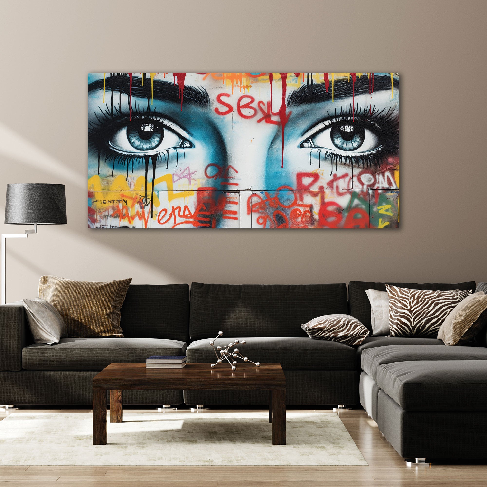 Graffiti womanAbstract Canvas painting with frame Big Size Wall Art for living room,Bedroom,Drawing room,Hotels