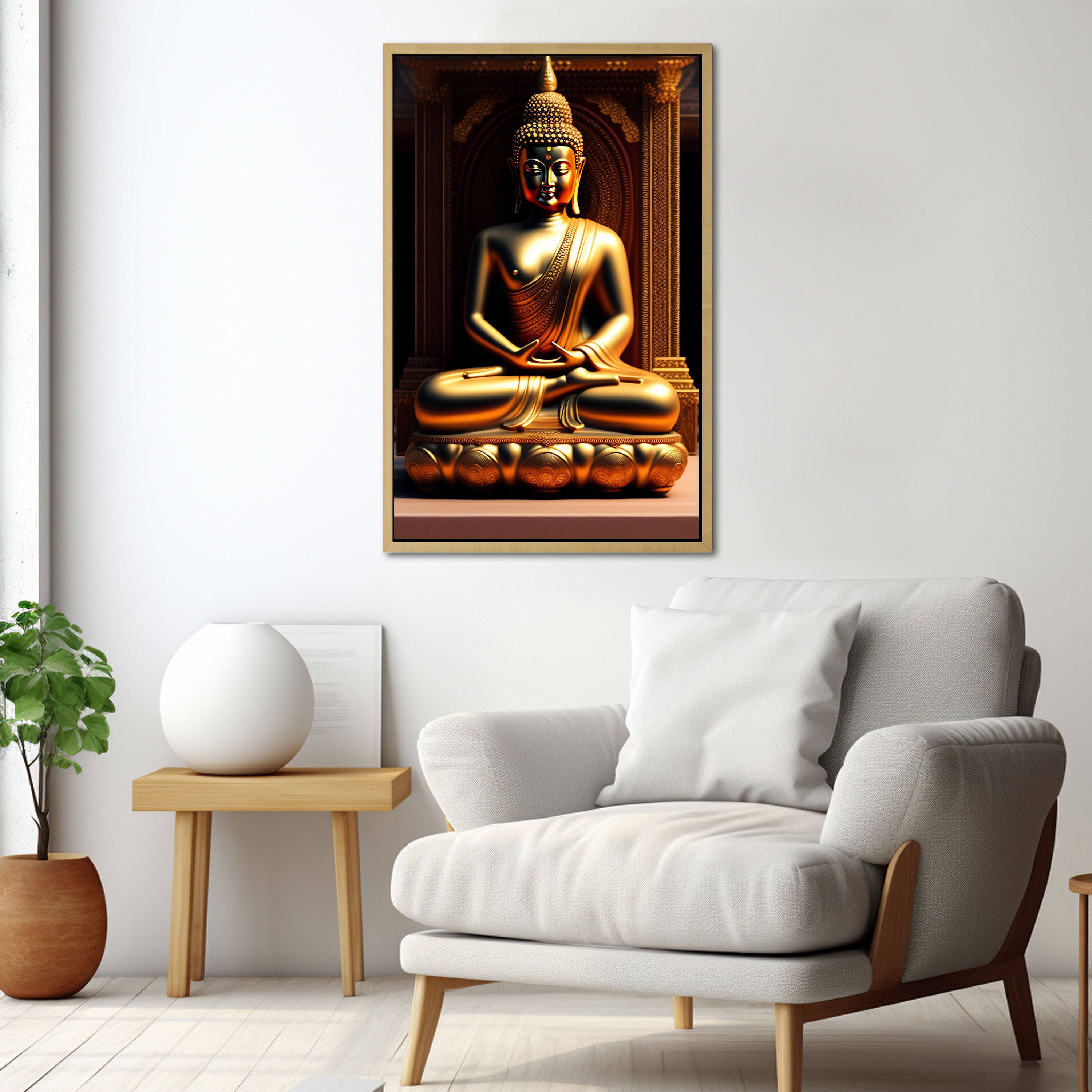 Buddha meditationAbstract Canvas painting with frame Big Size Wall Art for living room,Bedroom,Drawing room,Hotels