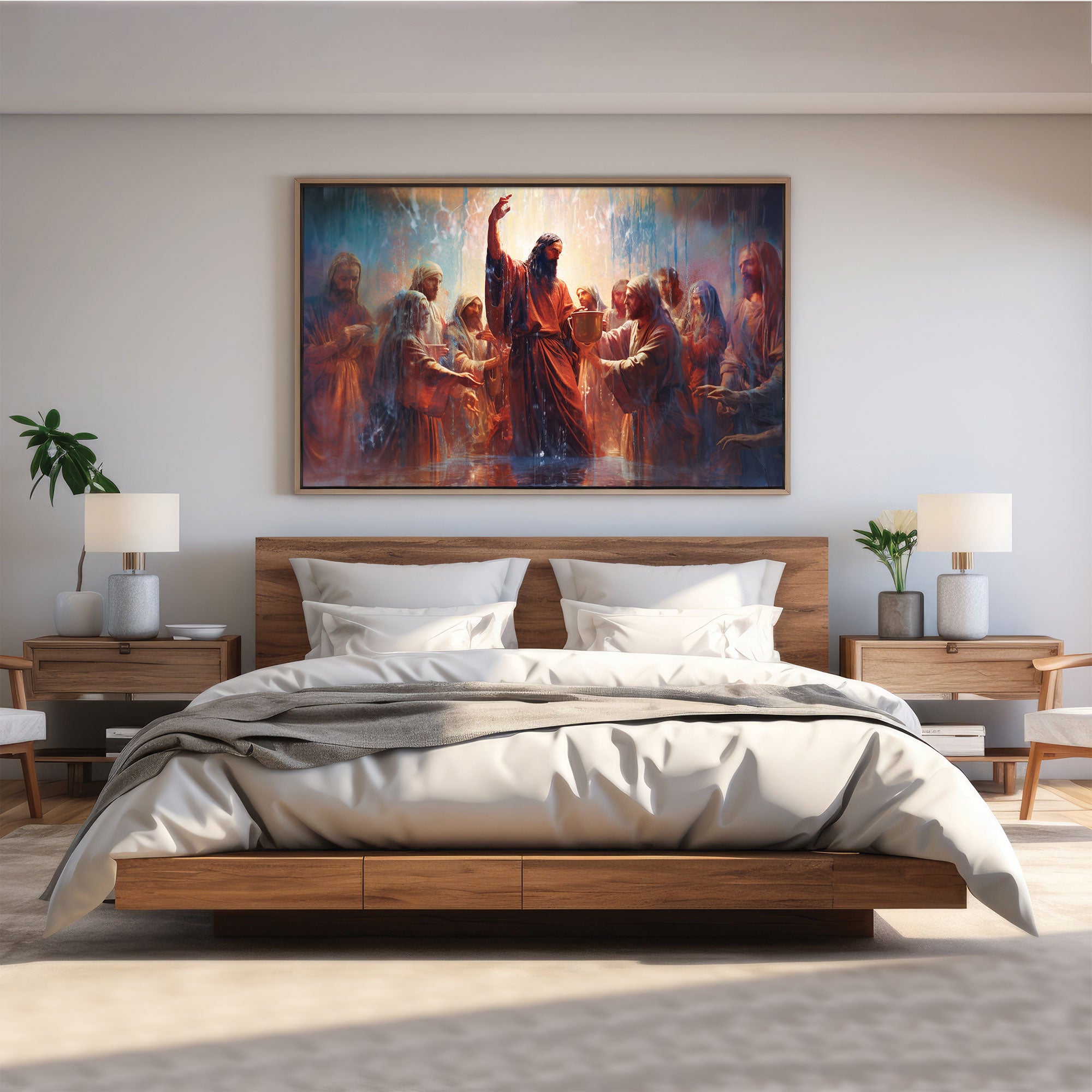 Jesus Canvas painting with frame Big Size Wall Art for living room,Bedroom,Drawing room,Hotels