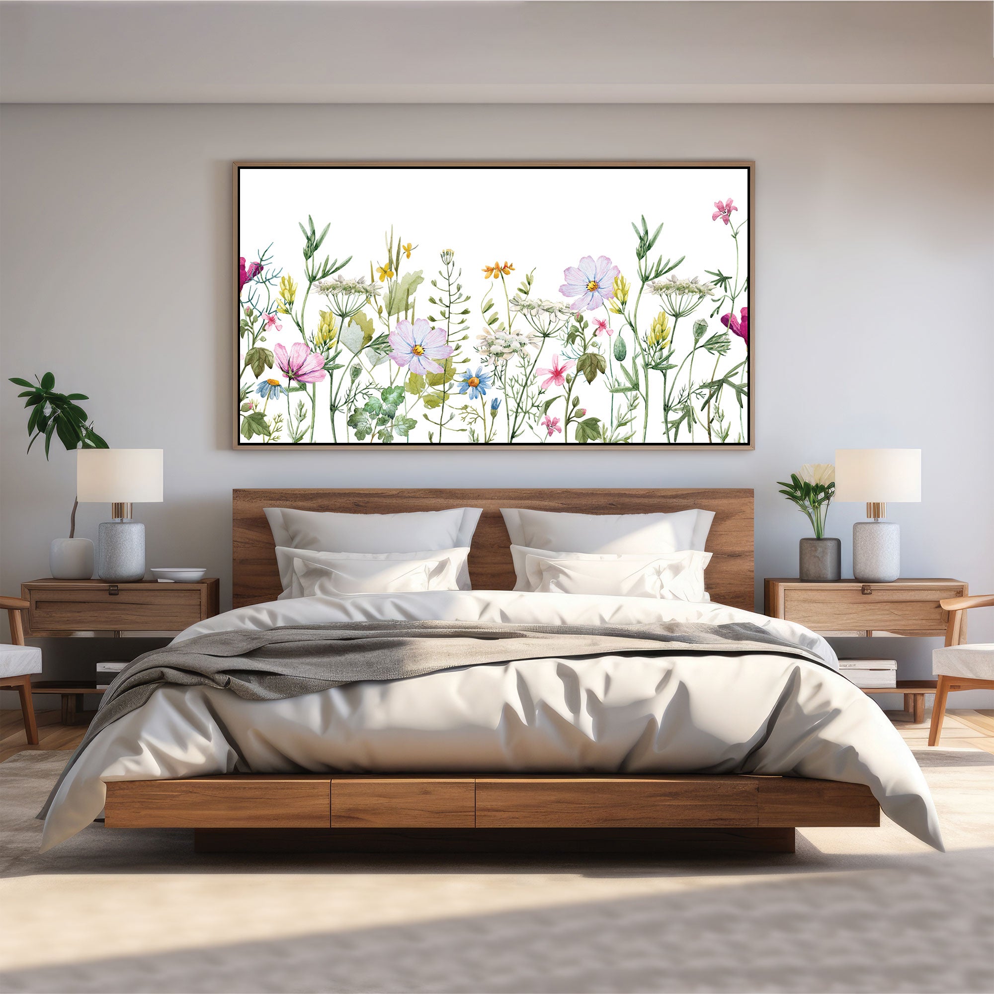 Flowers Canvas painting with frame Big Size Wall Art for living room,Bedroom,Drawing room,Hotels