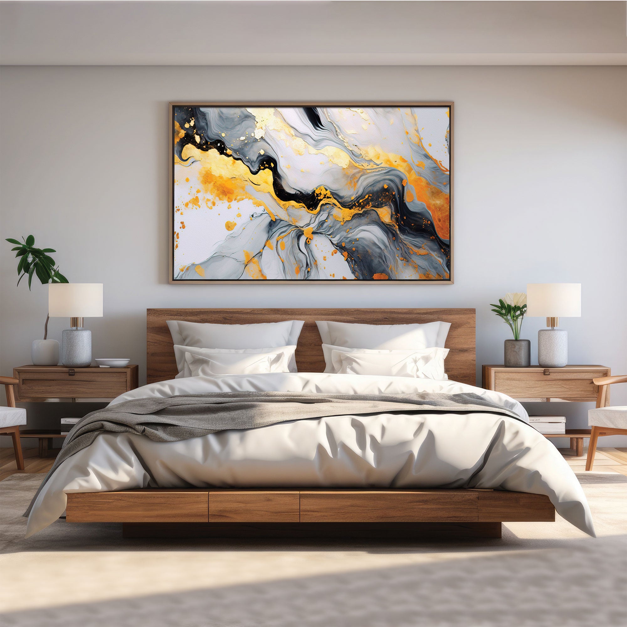 MarbleAbstract finish Canvas painting with frame Big Size Wall Art for living room,Bedroom,Drawing room,Hotels