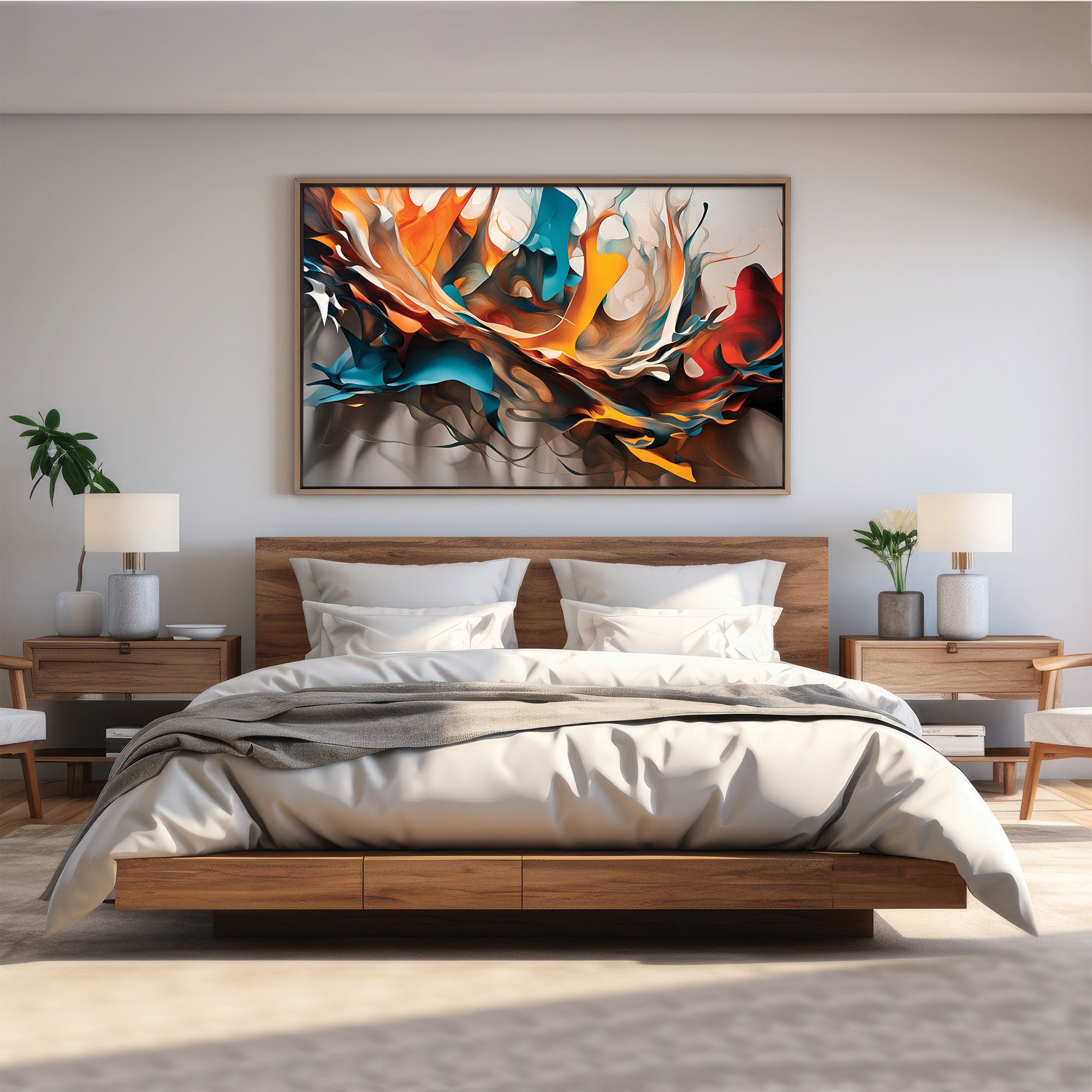 Multicolour Canvas painting with frame Big Size Wall Art for living room,Bedroom,Drawing room,Hotels