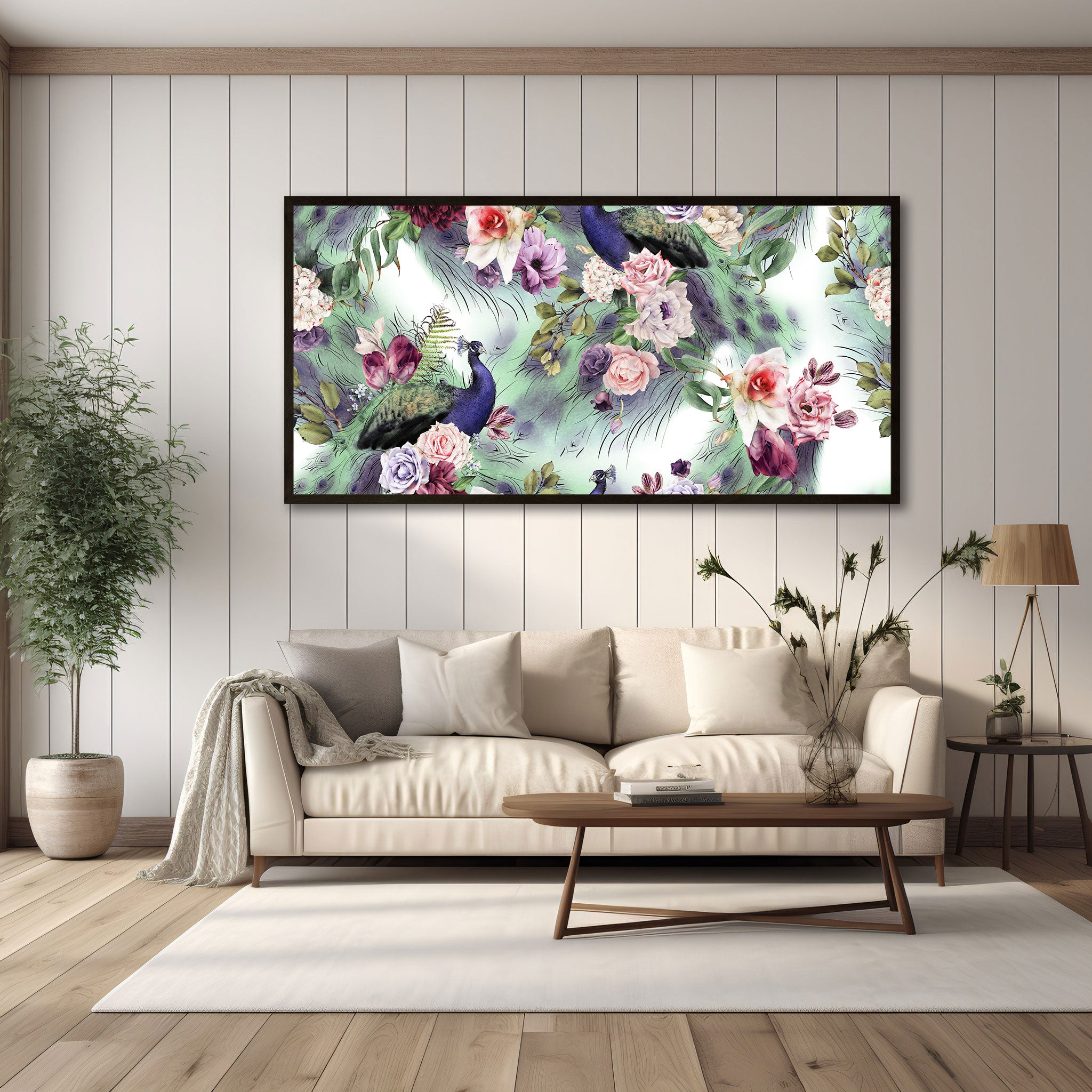 PeacockAbstract Canvas painting with frame Big Size Wall Art for living room,Bedroom,Drawing room,Hotels