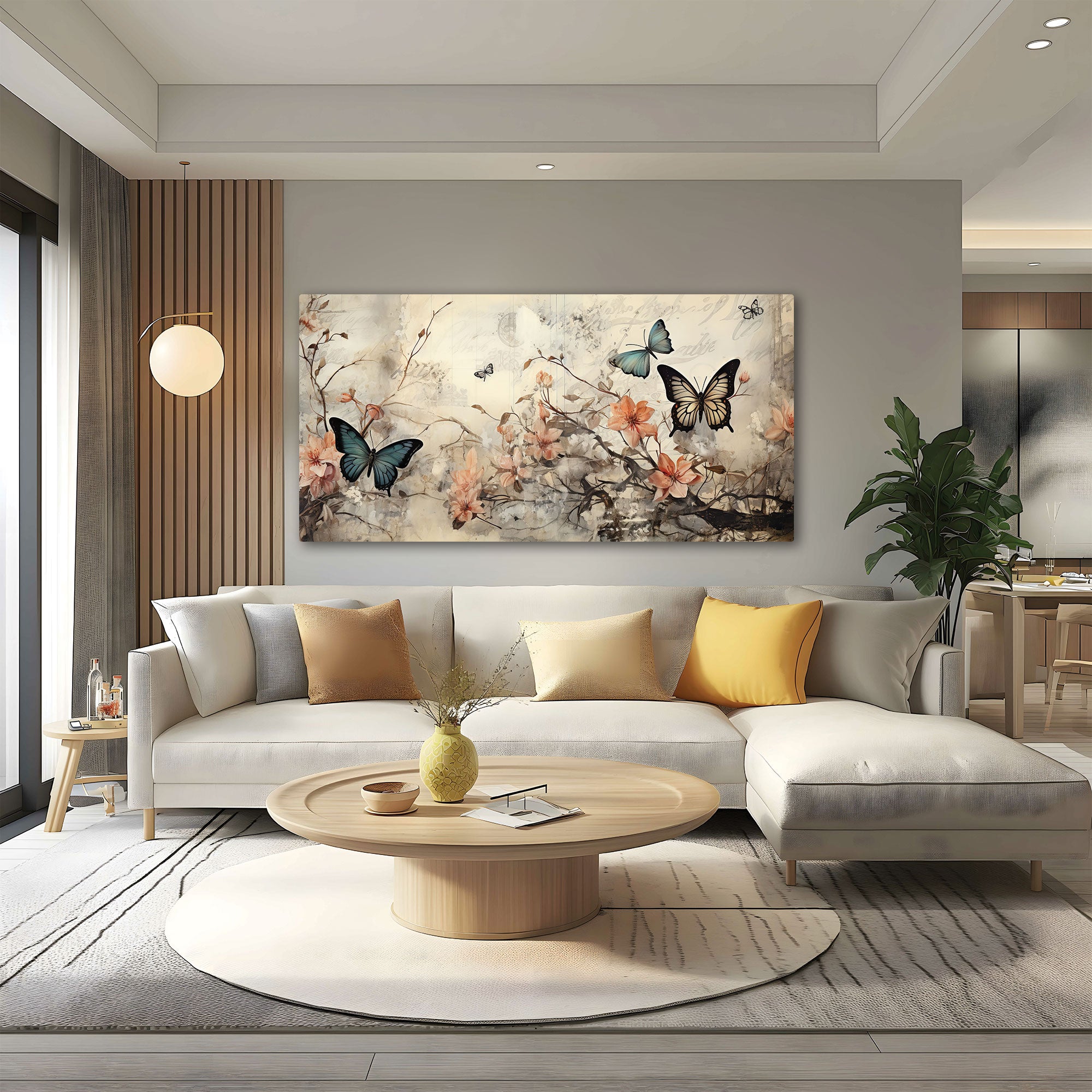 Modern butterfliesAbstract Canvas painting with frame Big Size Wall Art for living room,Bedroom,Drawing room,Hotels