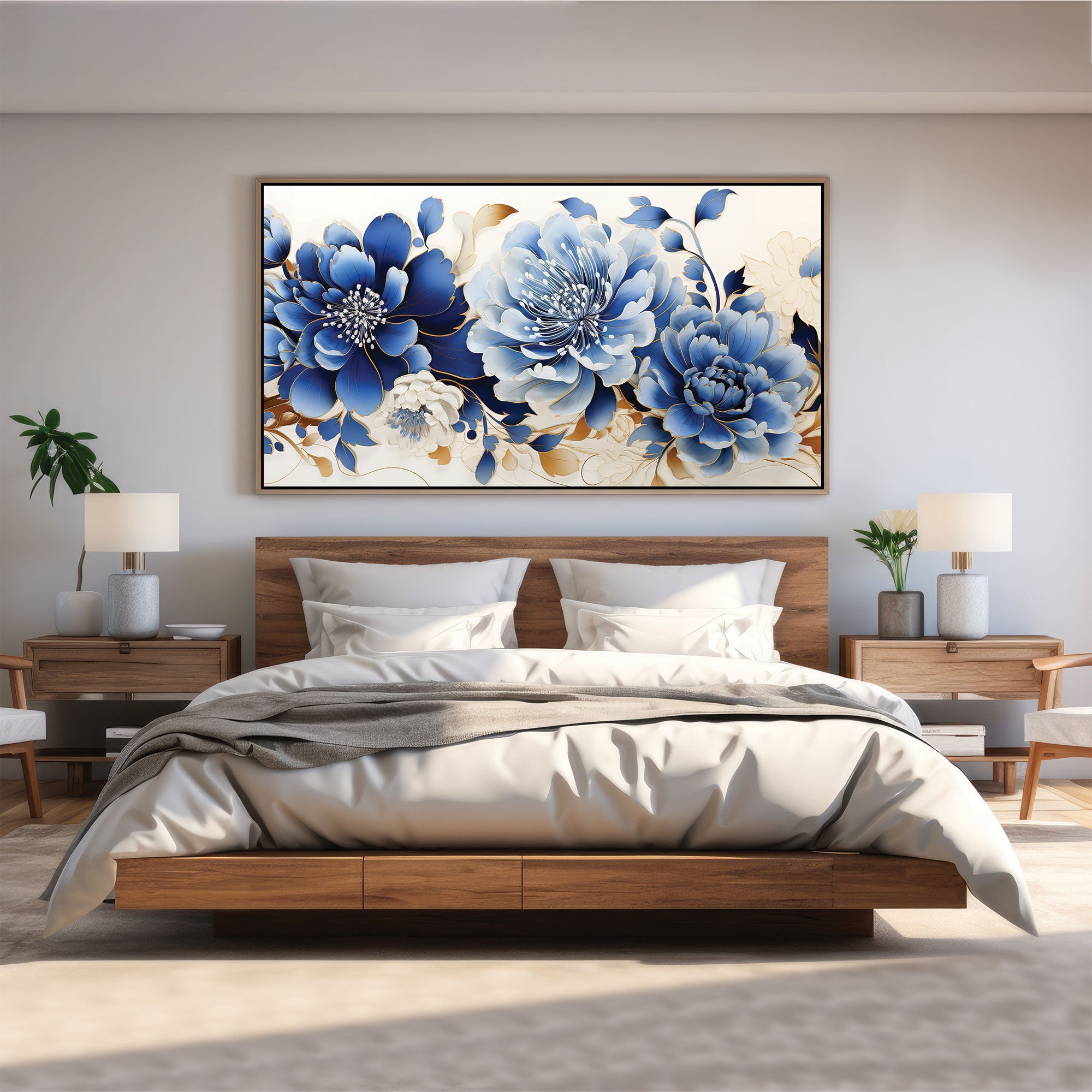 FlowerAbstract Canvas painting with frame Big Size Wall Art for living room,Bedroom,Drawing room,Hotels