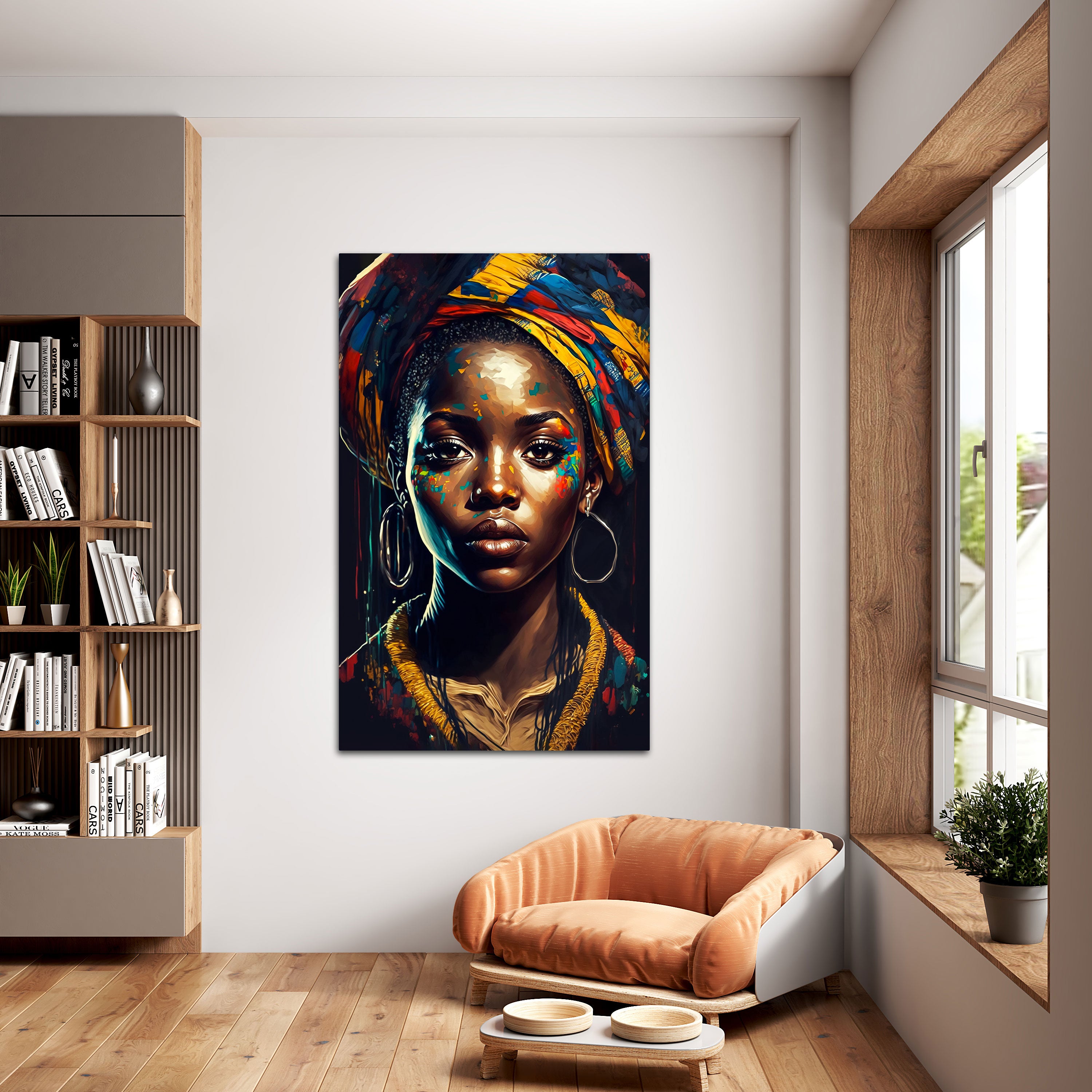 Women faceAbstract Canvas painting with frame Big Size Wall Art for living room,Bedroom,Drawing room,Hotels