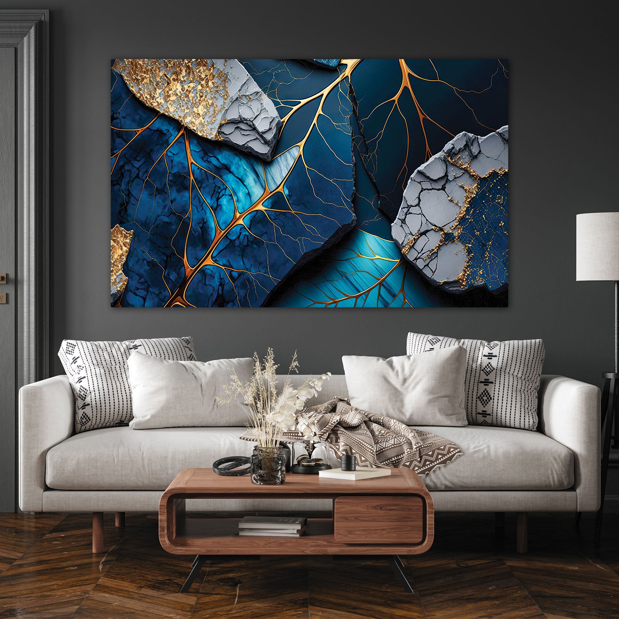 Marbal finish leafs Canvas painting with frame Big Size Wall Art for living room,Bedroom,Drawing room,Hotels