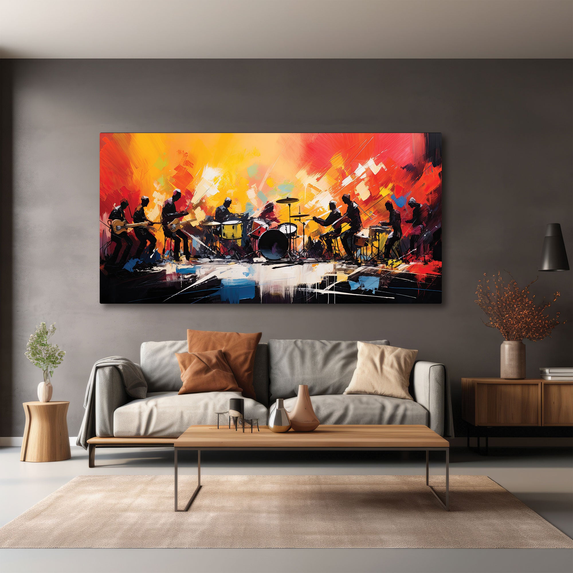 Music playAbstract Canvas painting with frame Big Size Wall Art for living room,Bedroom,Drawing room,Hotels