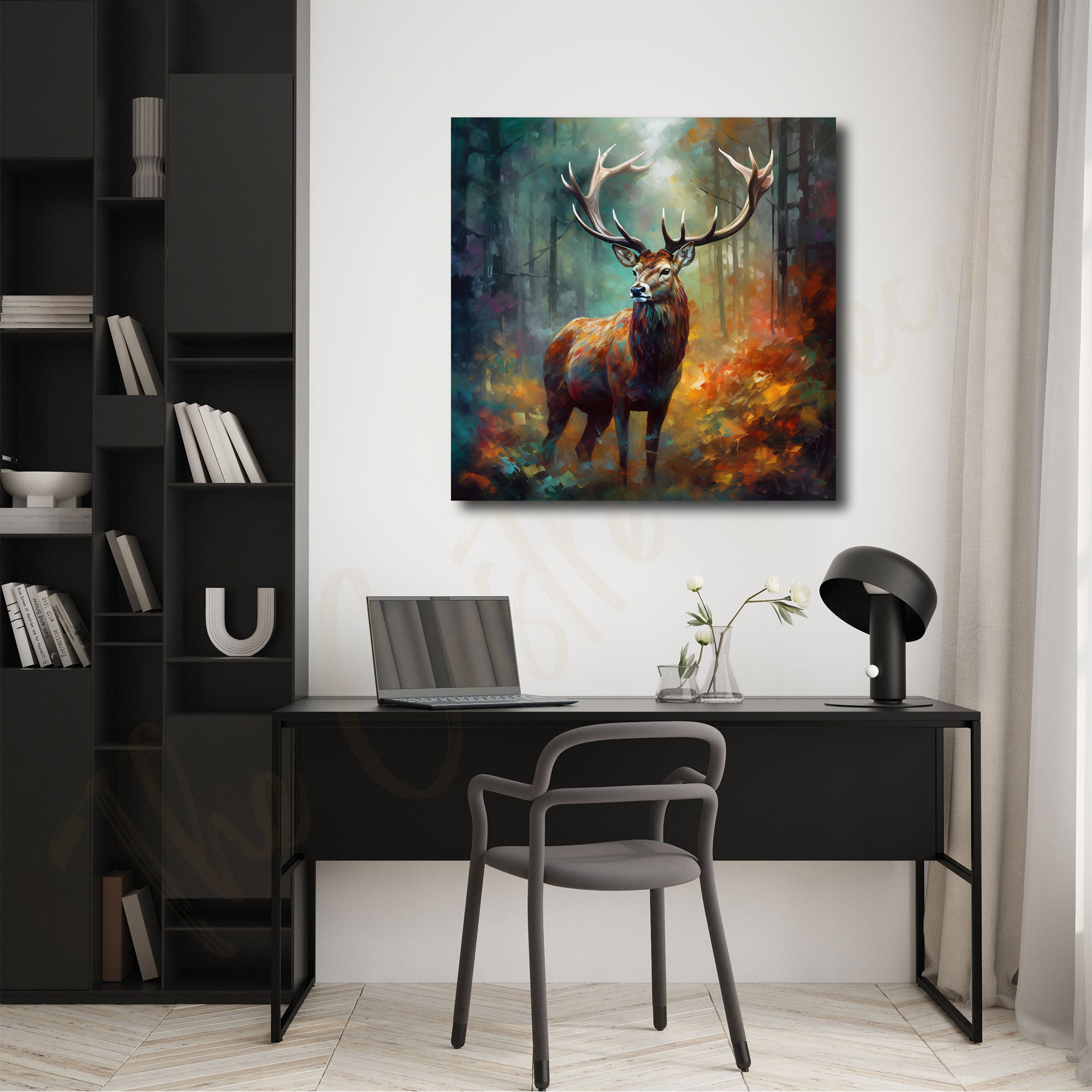 Deer painting with frame Big Size Wall Art for living room,Bedroom,Drawing room,Hotels
