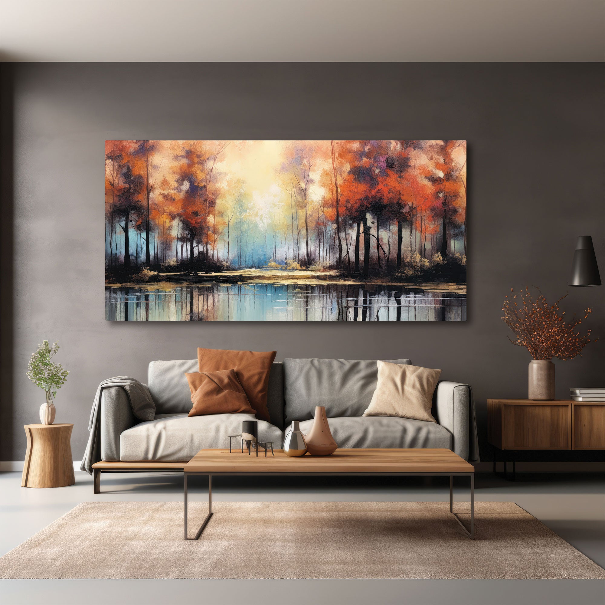 Abstract jungle Canvas painting with frame Big Size Wall Art for living room,Bedroom,Drawing room,Hotels