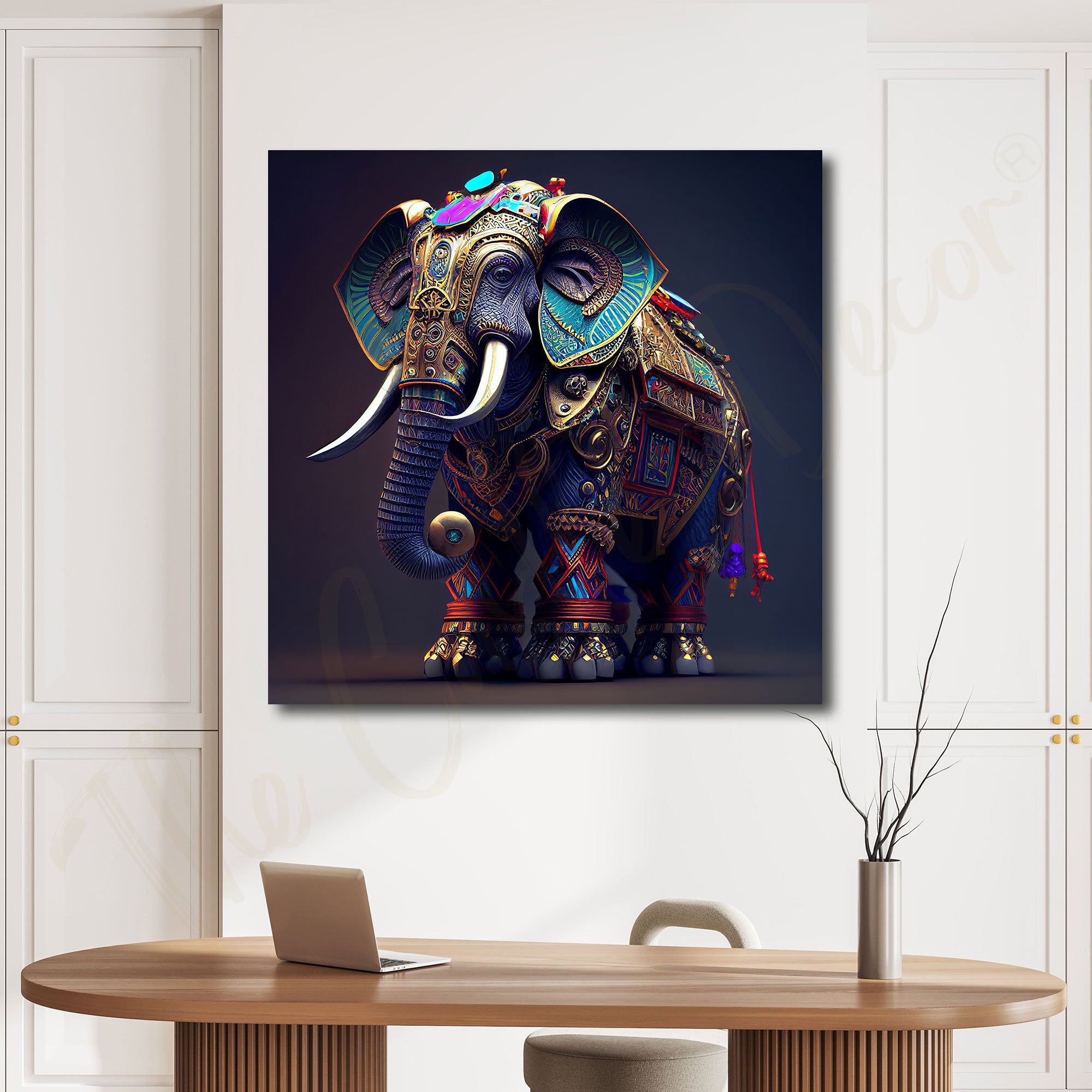 Elephant painting with frame Big Size Wall Art for living room,Bedroom,Drawing room,Hotels