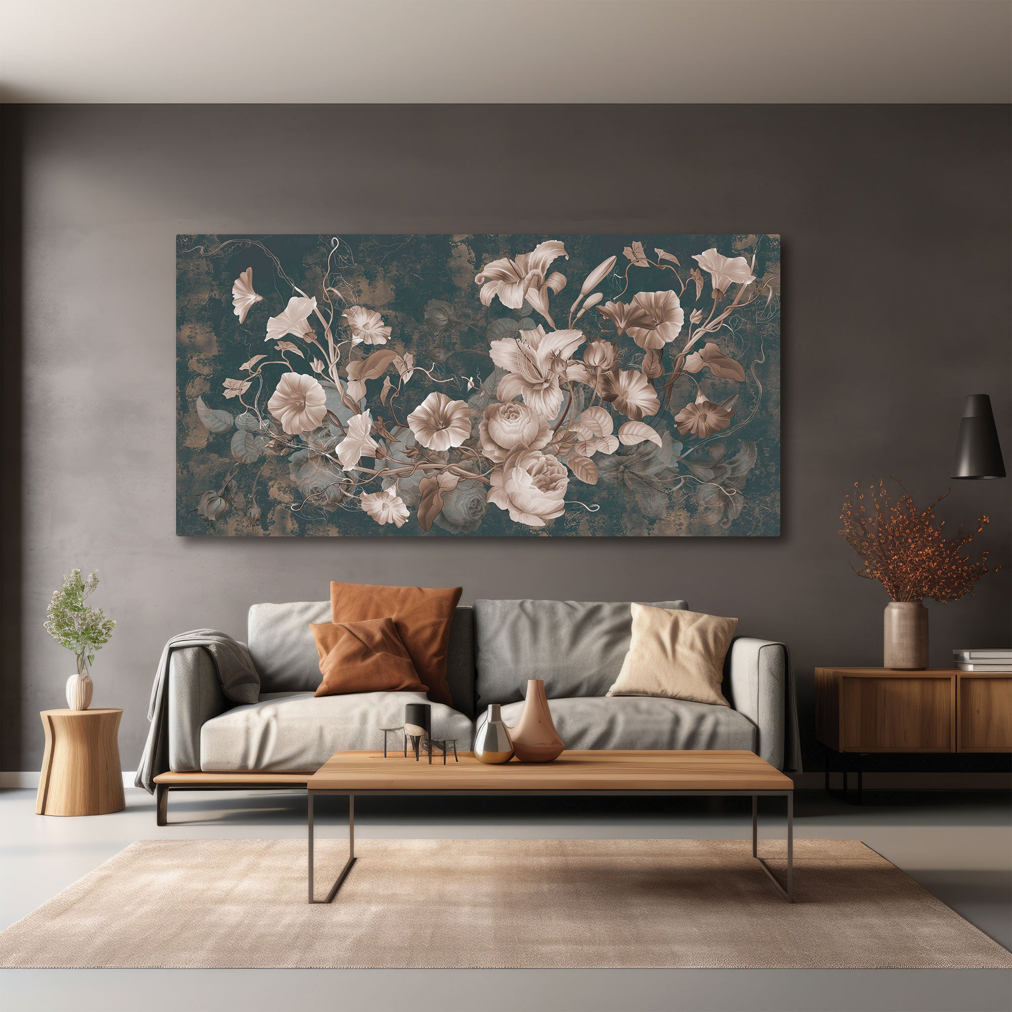 FlowersAbstract Canvas painting with frame Big Size Wall Art for living room,Bedroom,Drawing room,Hotels
