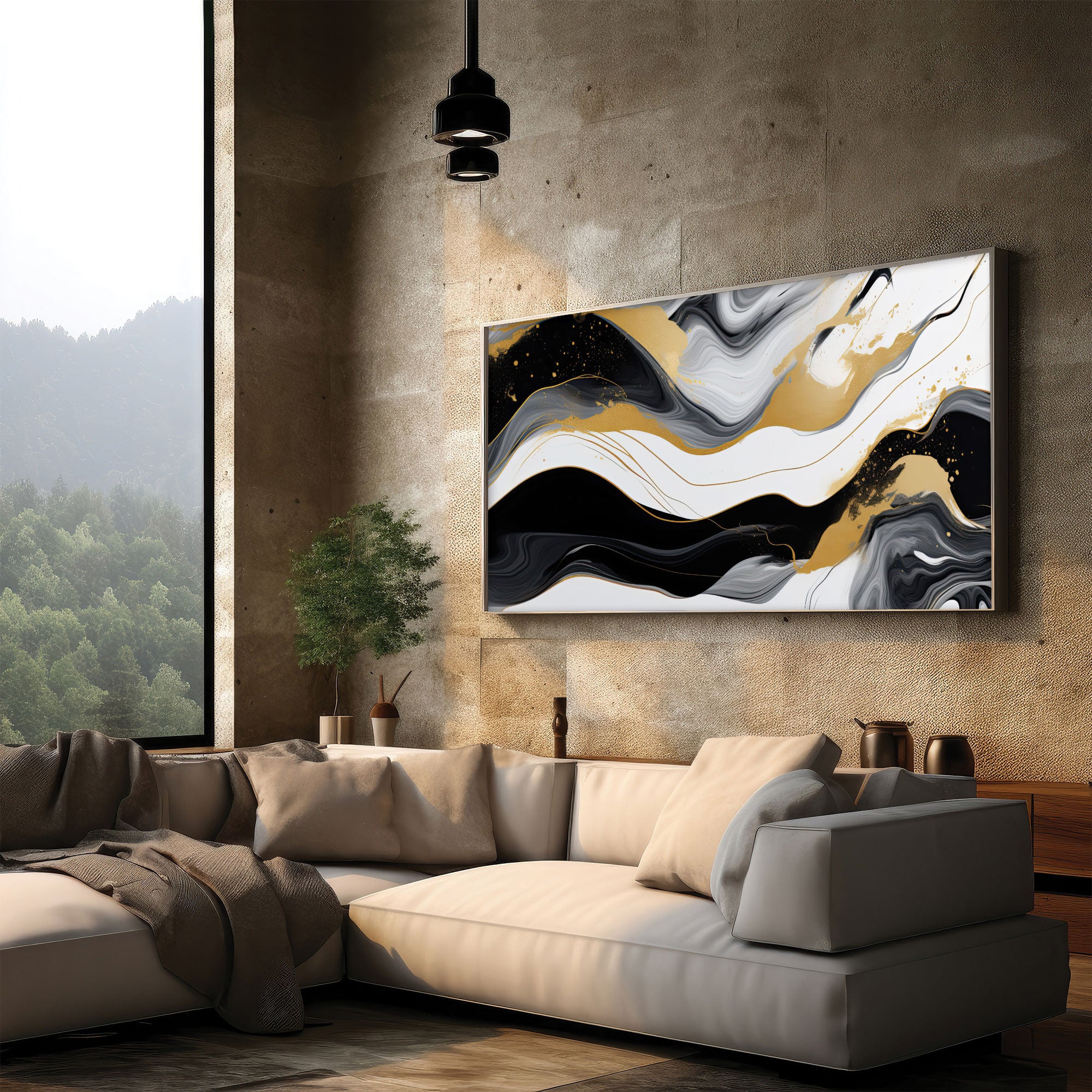 MarbleAbstract Canvas painting with frame Big Size Wall Art for living room,Bedroom,Drawing room,Hotels