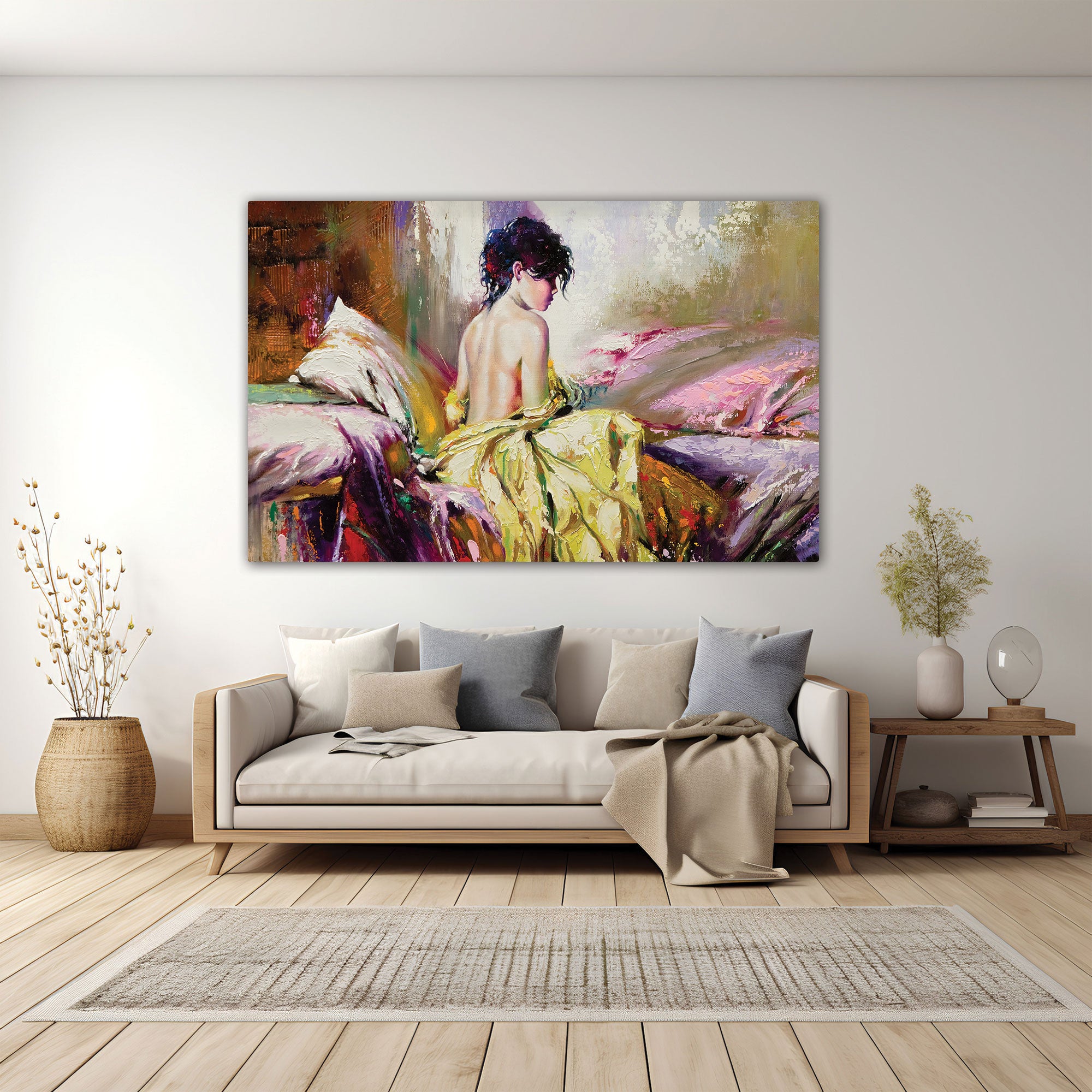 Women Canvas painting with frame Big Size Wall Art for living room,Bedroom,Drawing room,Hotels