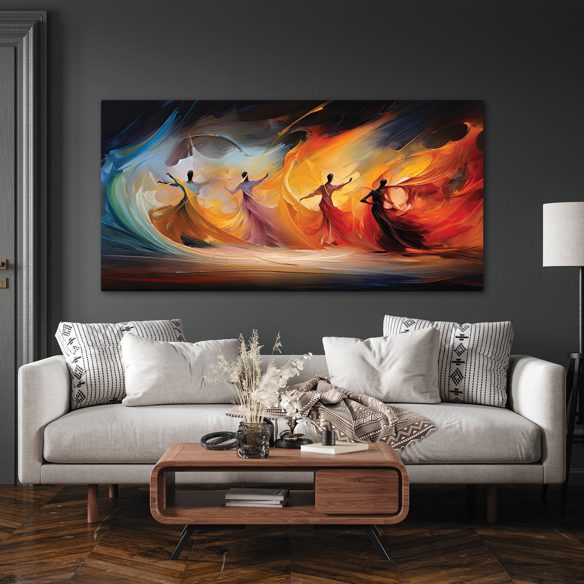 DancersAbstract Canvas painting with frame Big Size Wall Art for living room,Bedroom,Drawing room,Hotels