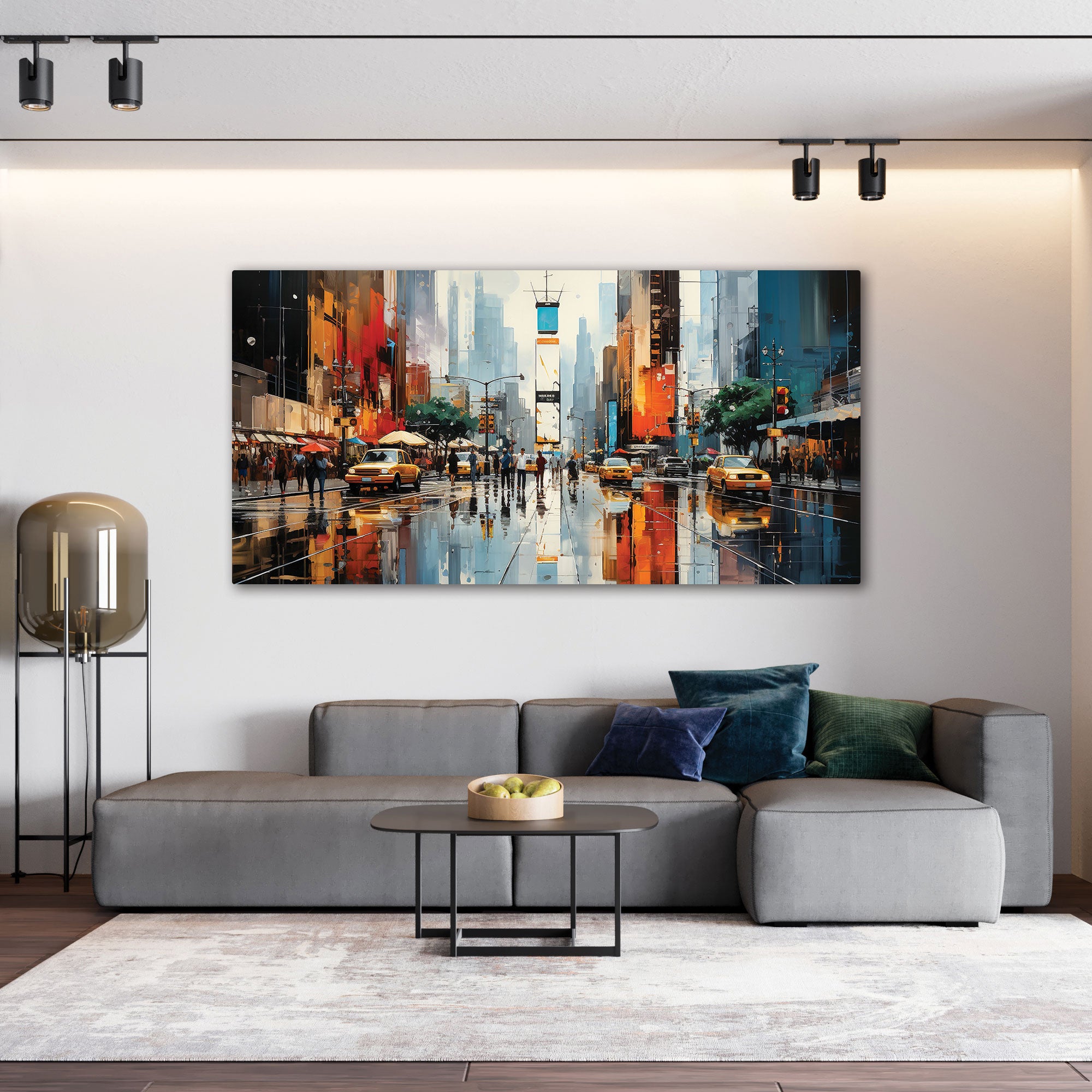 CityAbstract Canvas painting with frame Big Size Wall Art for living room,Bedroom,Drawing room,Hotels