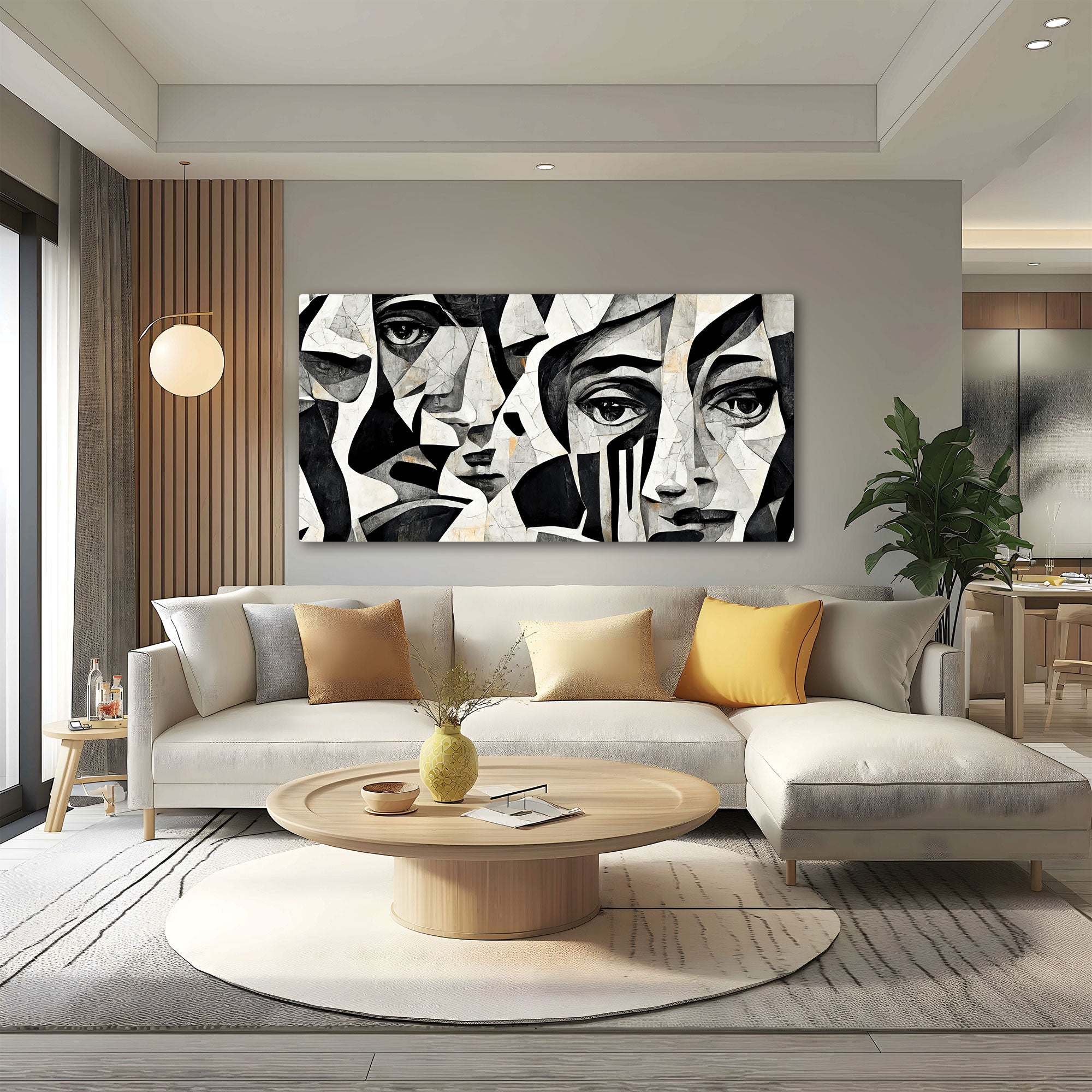 Modern faceAbstract Canvas painting with frame Big Size Wall Art for living room,Bedroom,Drawing room,Hotels