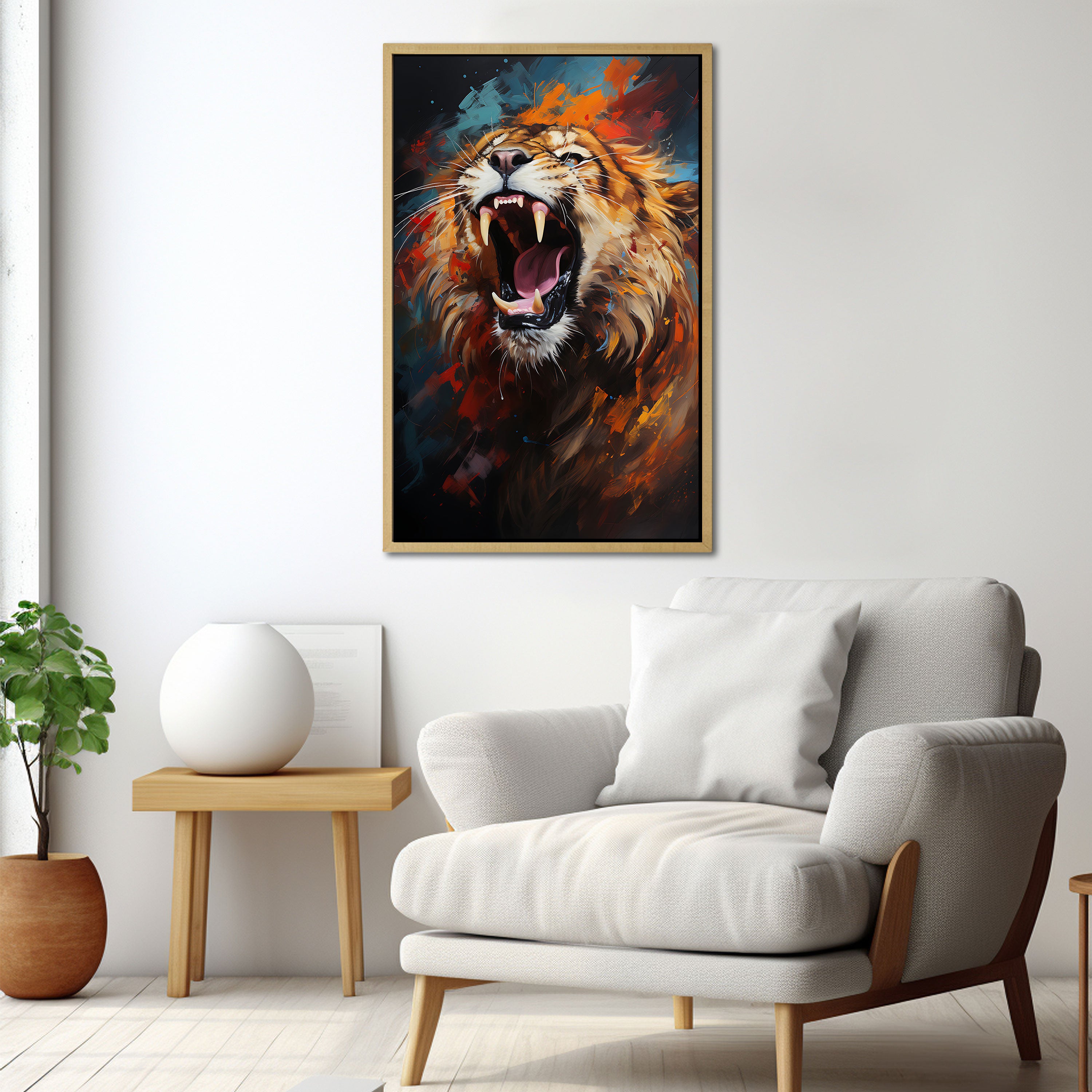 TigerAbstract Canvas painting with frame Big Size Wall Art for living room,Bedroom,Drawing room,Hotels