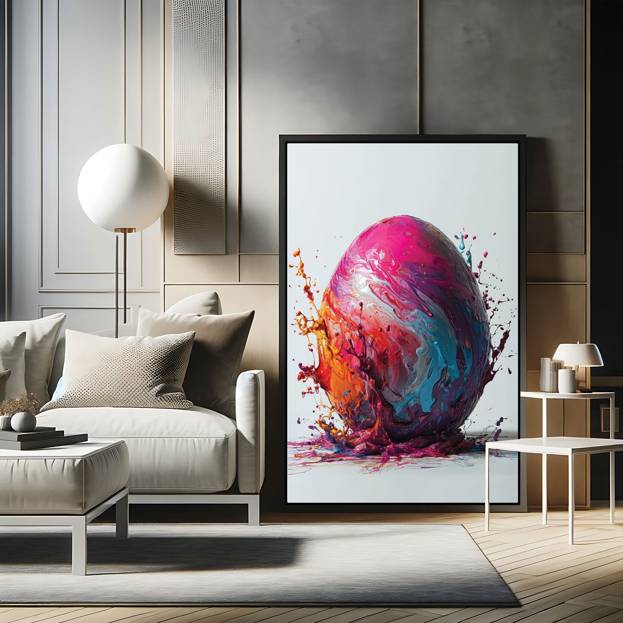 RainbowAbstract Canvas painting with frame Big Size Wall Art for living room,Bedroom,Drawing room,Hotels