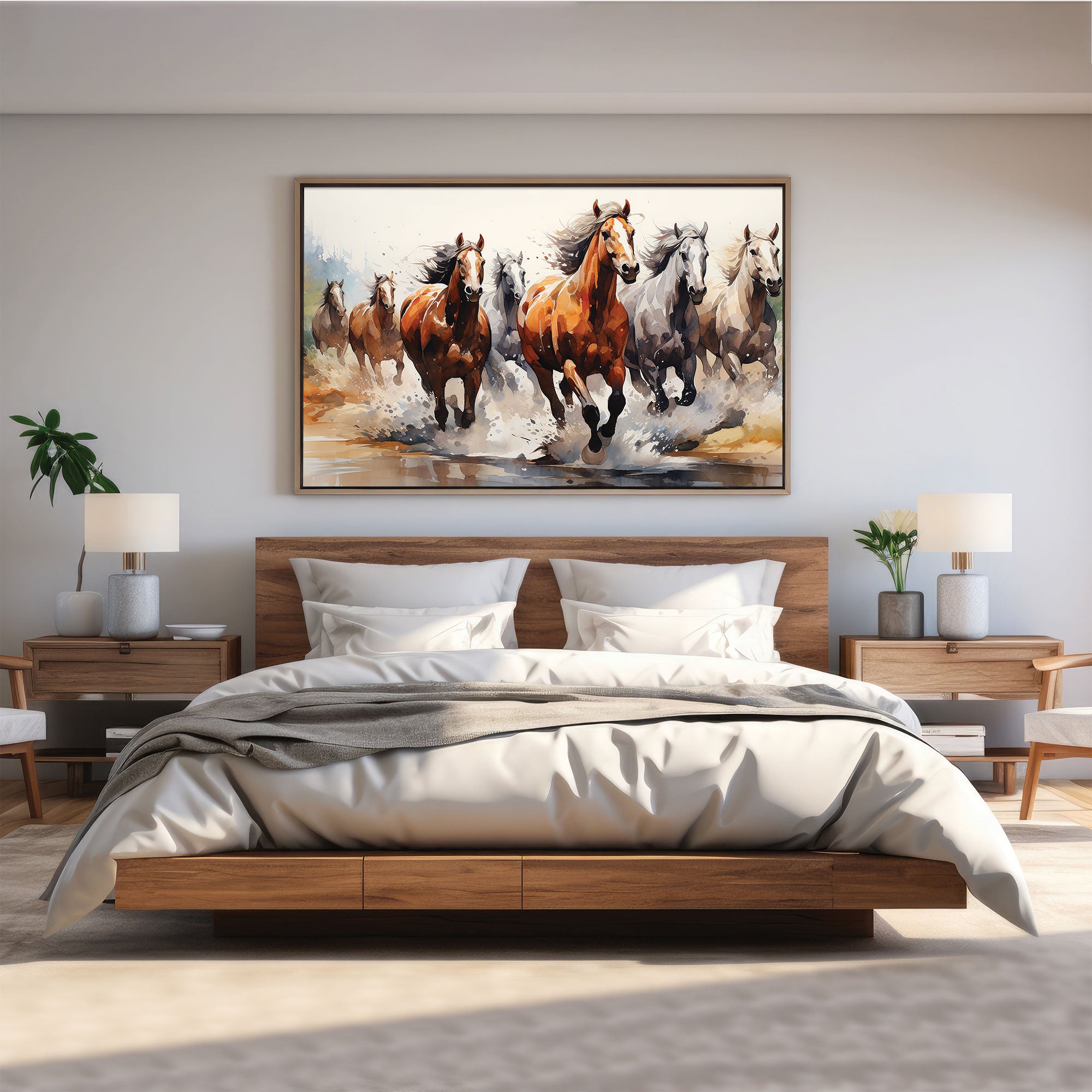 7 hoses running vastu Canvas painting Big Size Wall Art for living room,Bedroom,Drawing room,Hotels