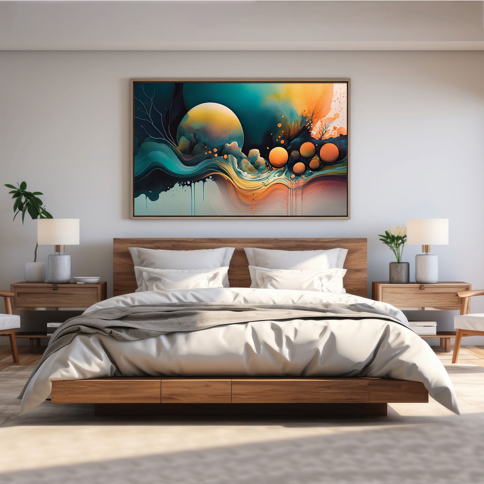 Multicolor Canvas painting with frame Big Size Wall Art for living room,Bedroom,Drawing room,Hotels