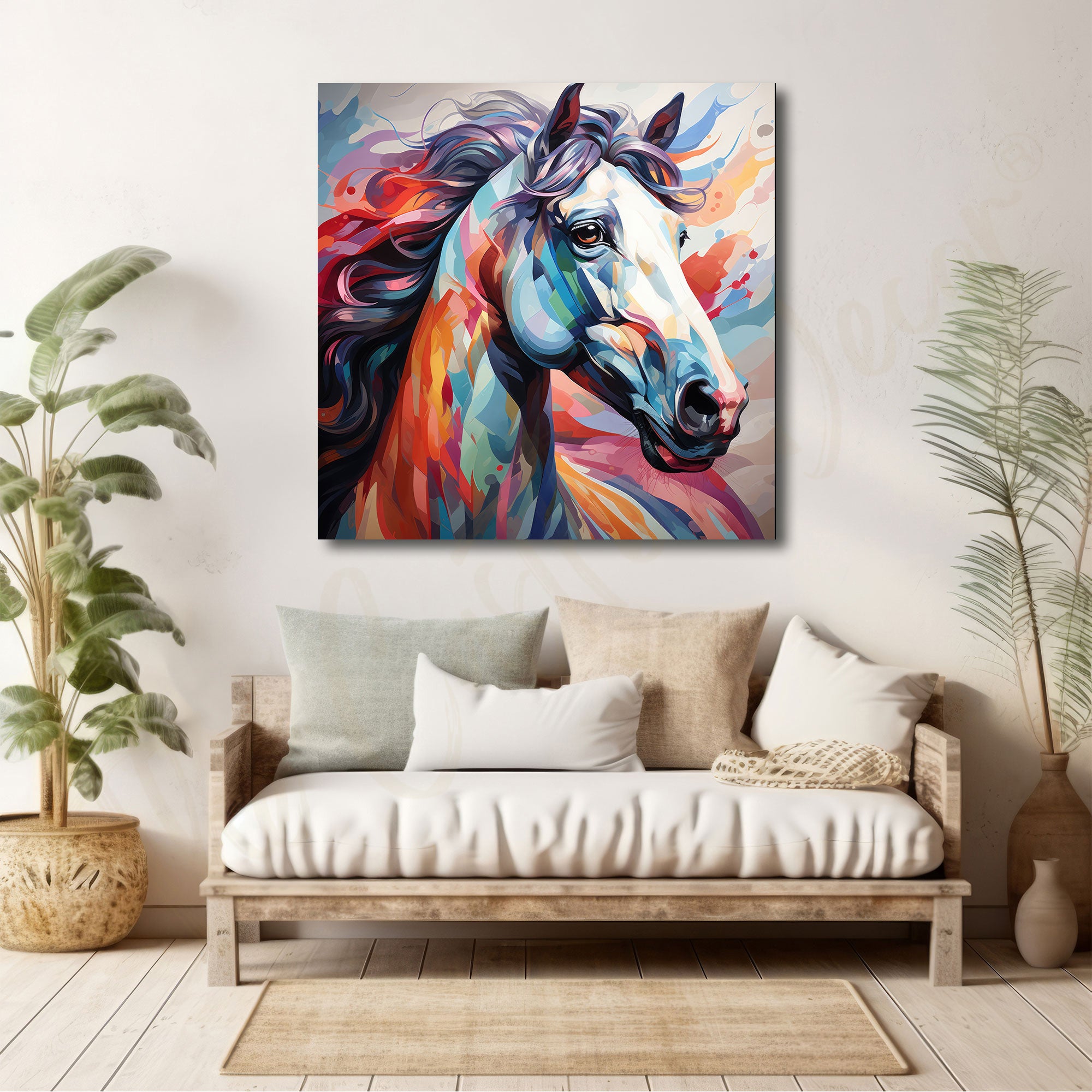 Horses with frame Big Size Wall Art for living room,Bedroom,Drawing room,Hotels