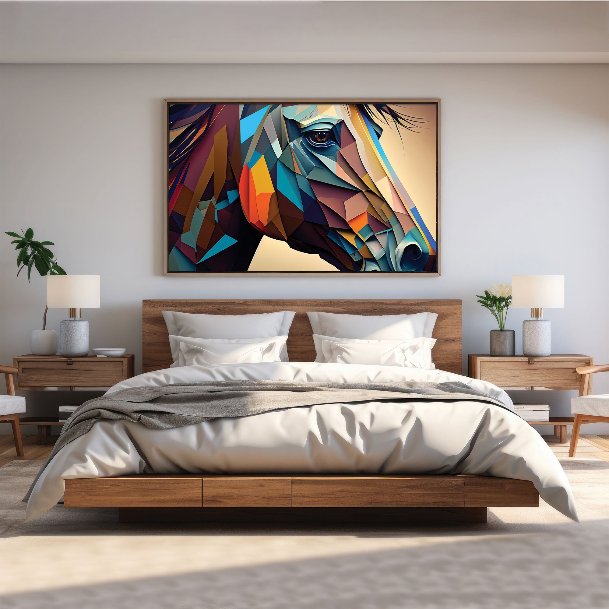 Abstract horse Canvas painting with frame Big Size Wall Art for living room,Bedroom,Drawing room,Hotels