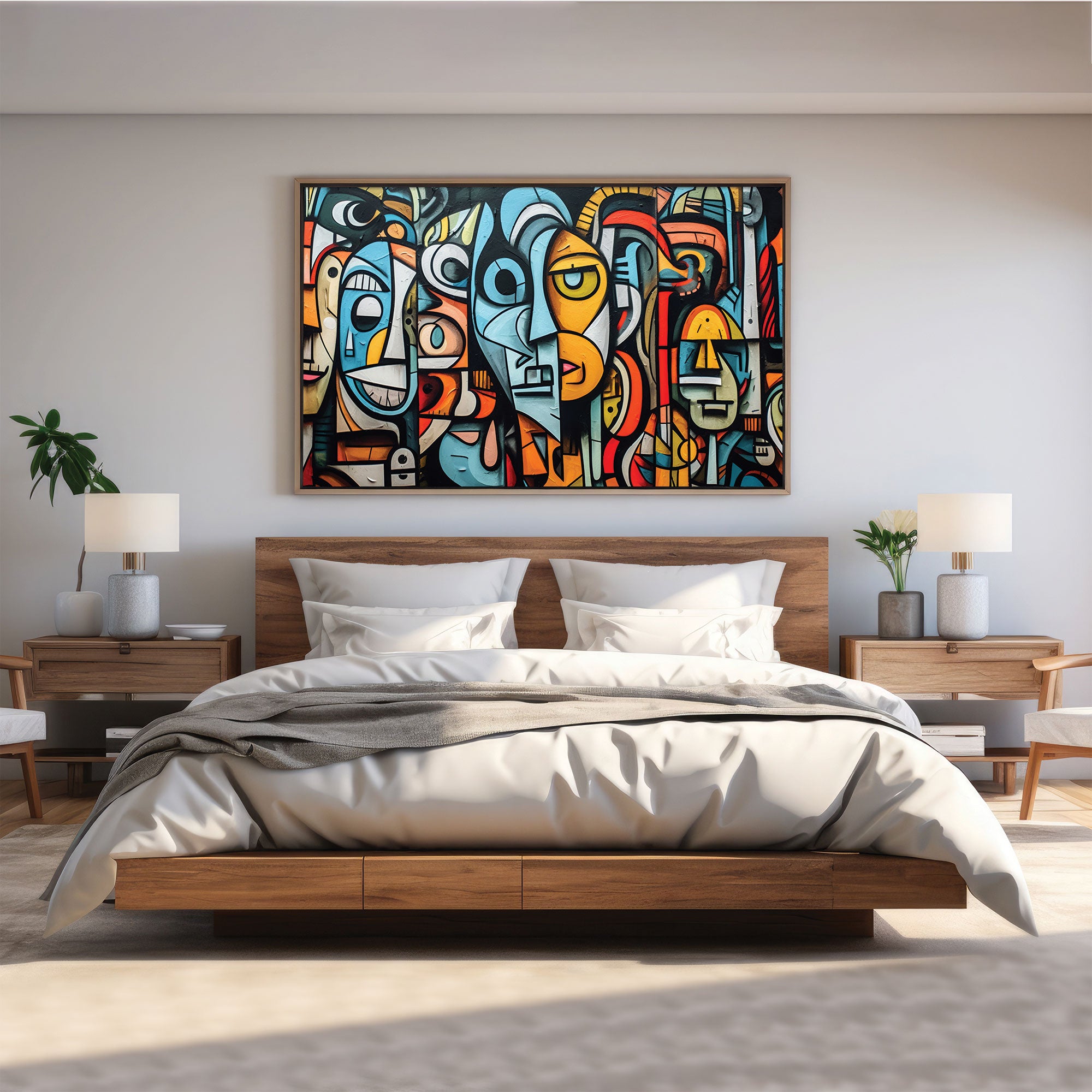 Abstract woman Canvas painting with frame Big Size Wall Art for living room,Bedroom,Drawing room,Hotels