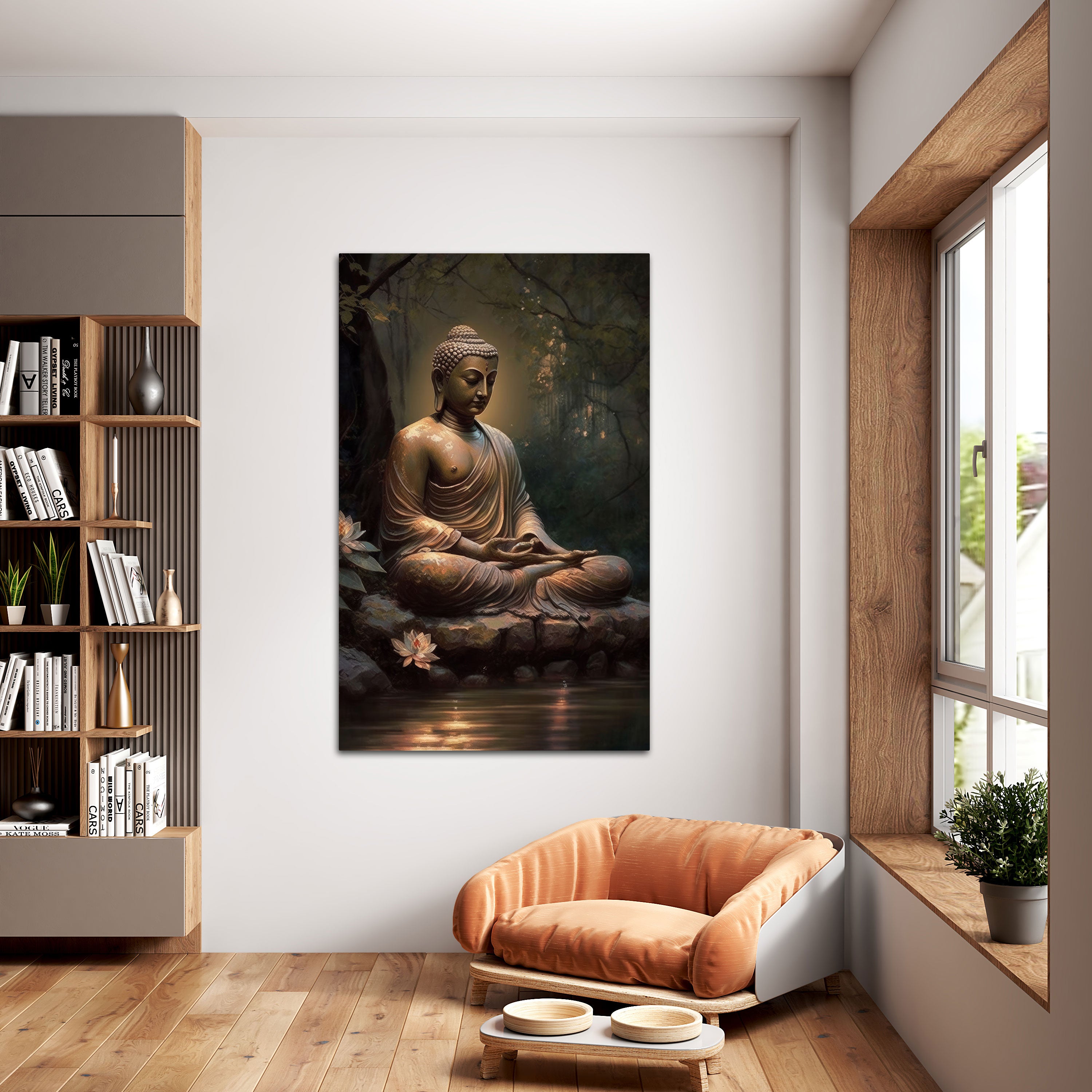 Buddha meditation Canvas painting with frame Big Size Wall Art for living room,Bedroom,Drawing room,Hotels