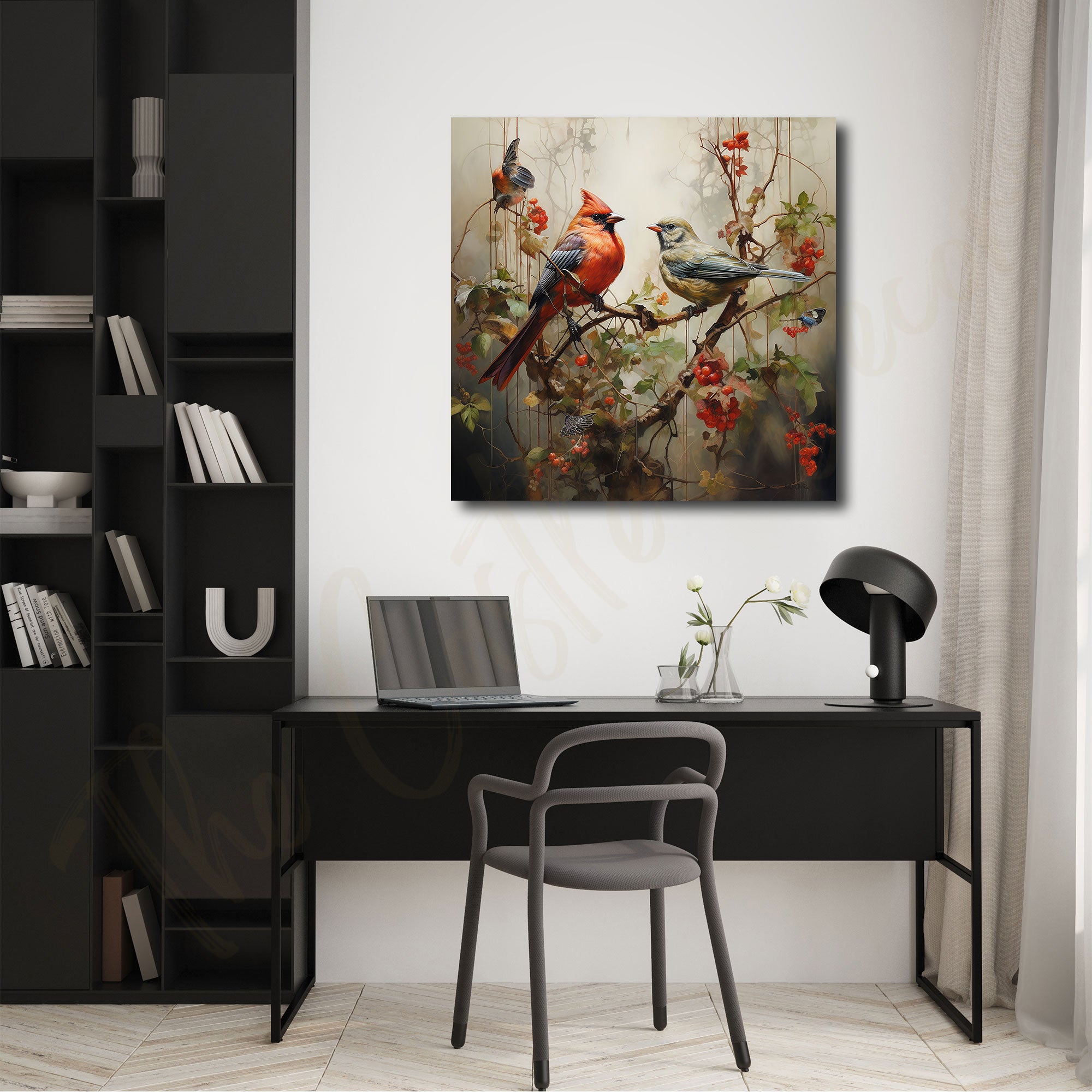 Multicolor Bird painting with frame Big Size Wall Art for living room,Bedroom,Drawing room,Hotels