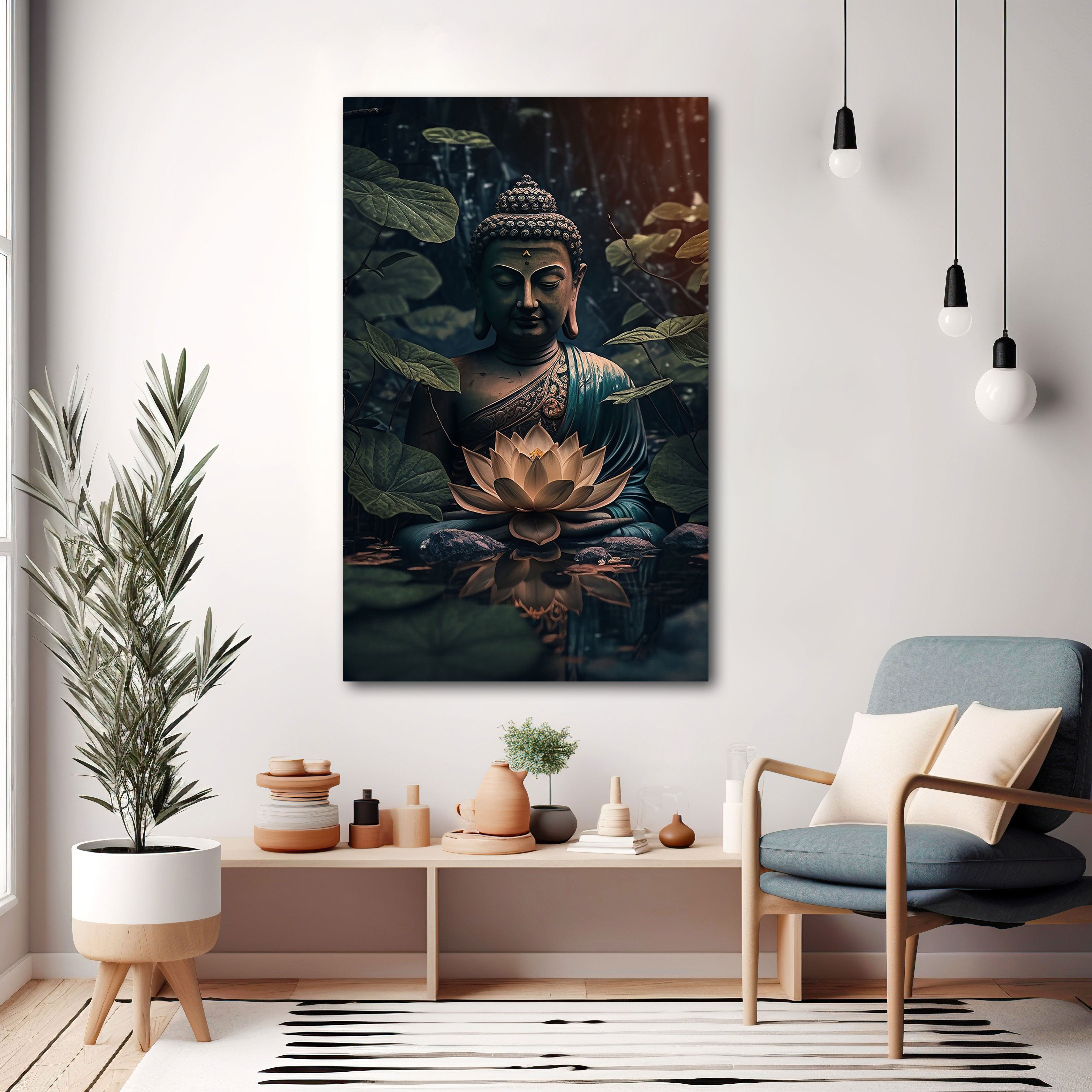 Buddhism Canvas painting with frame Big Size Wall Art for living room,Bedroom,Drawing room,Hotels