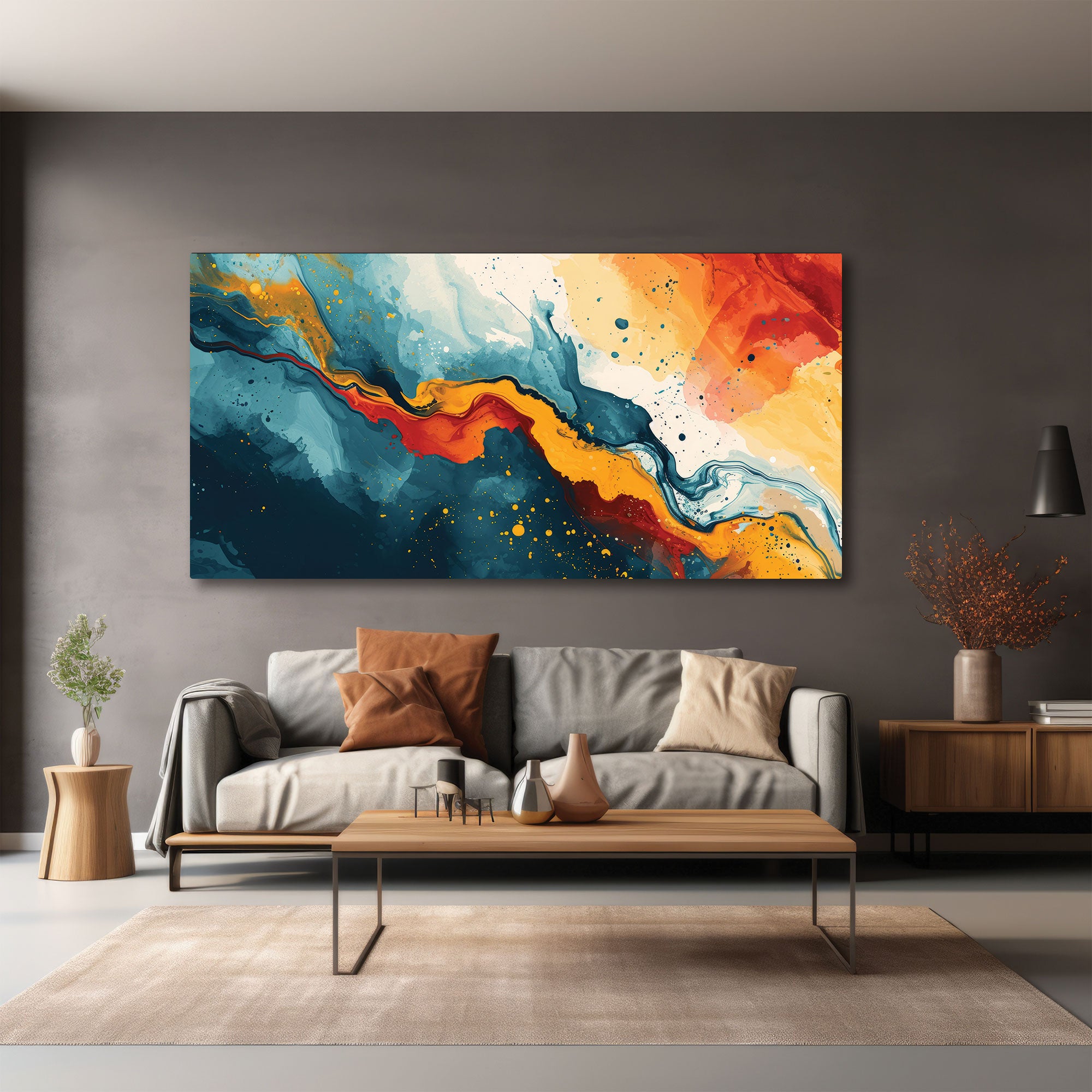 Abstract Canvas painting with frame Big Size Wall Art for living room,Bedroom,Drawing room,Hotels
