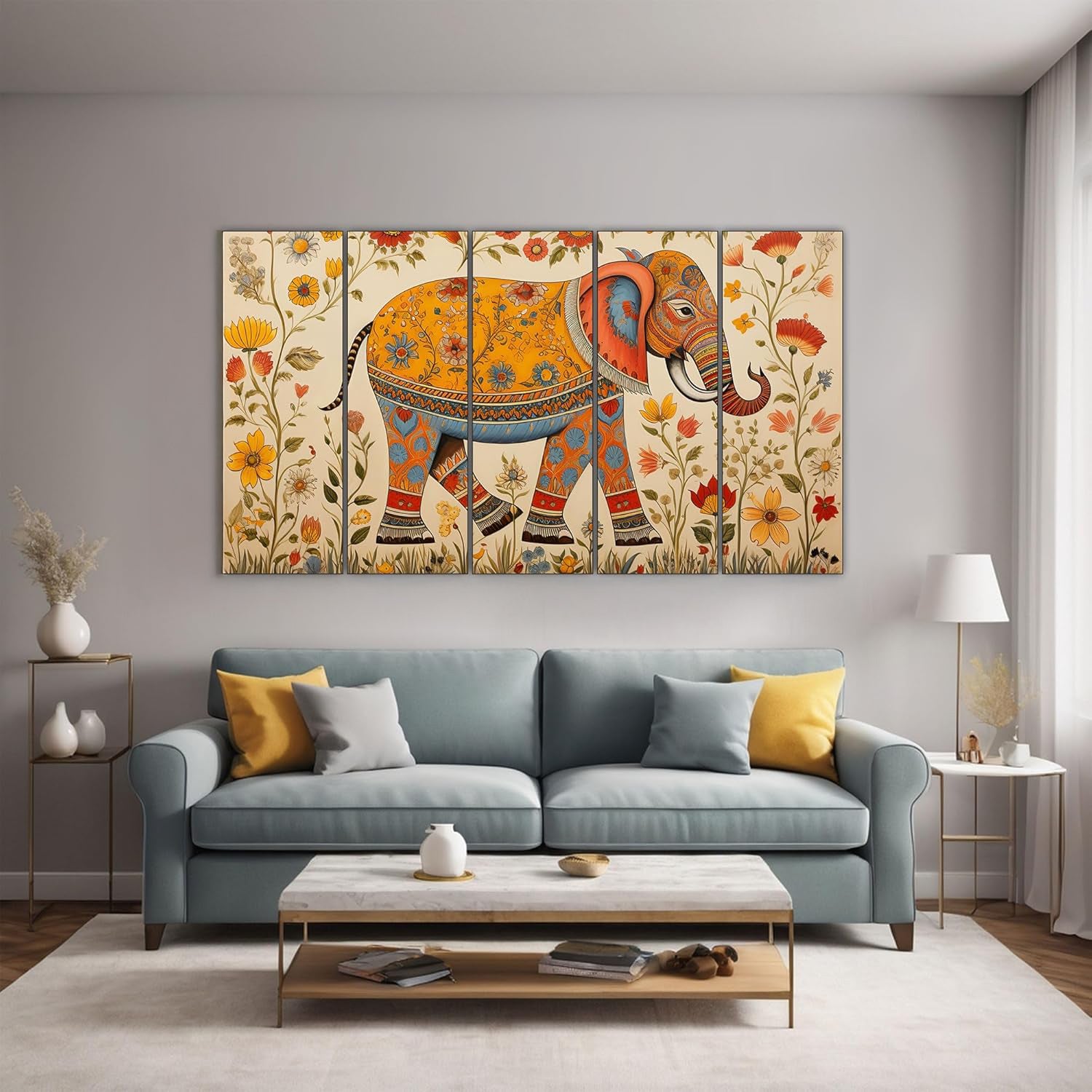 Madhubani Painting with frame Big Size Wall Art for living room,Bedroom,Drawing room,Hotels